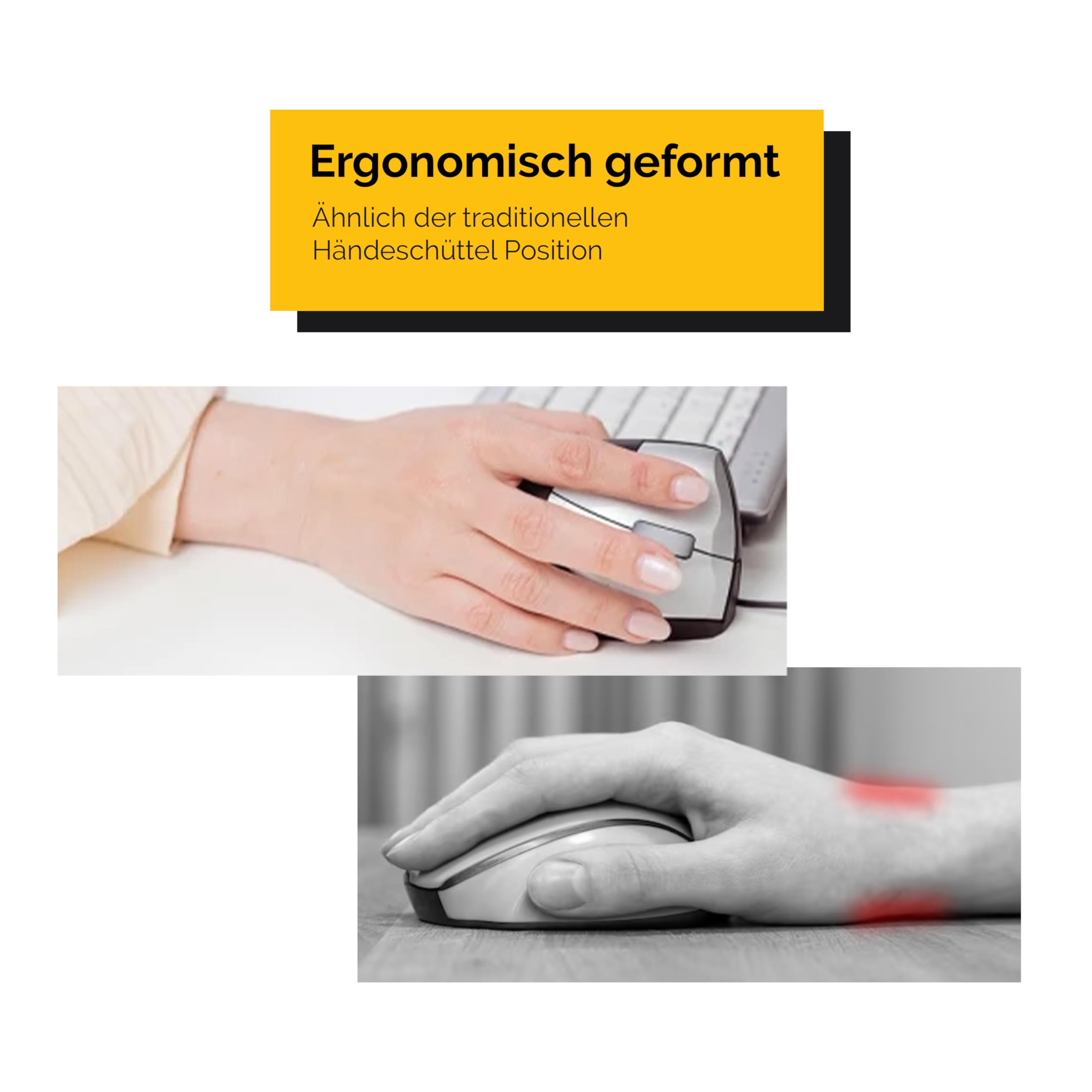 R-Go Tools RGOEZML Minicute EZ Evolution Vertical Ergonomic Mouse (Right-Handed, Black/Silver) - Perfect for Office Work, Gaming & Reducing Wrist Pain