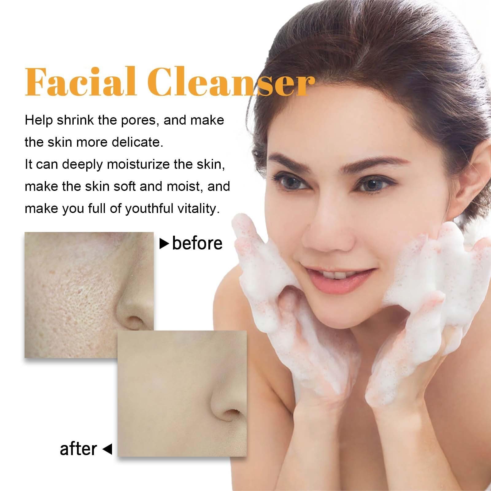 2 Pcs Turmeric Foaming Face Wash with Brush - Deep Cleansing Glow Facial Cleanser for Acne & Brightening | Perfect for Daily Skincare & Travel Use