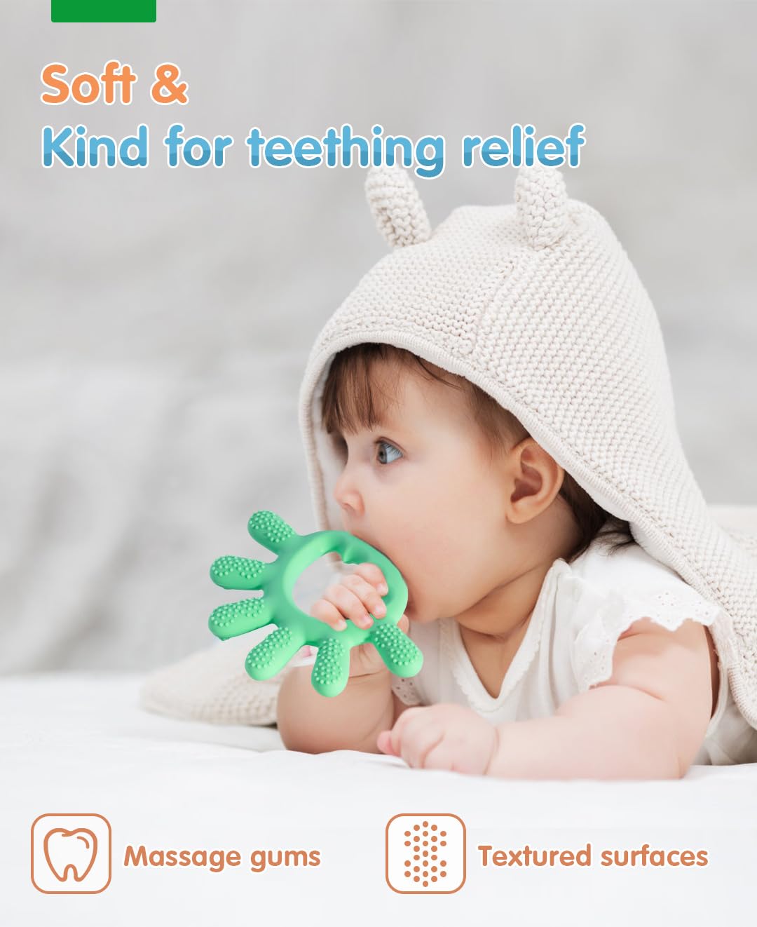 Baby Silicone Teething Toys - Safe for 0-12 Months | Infant Chew Toys for Soothing & Development | Perfect Baby Shower Gift