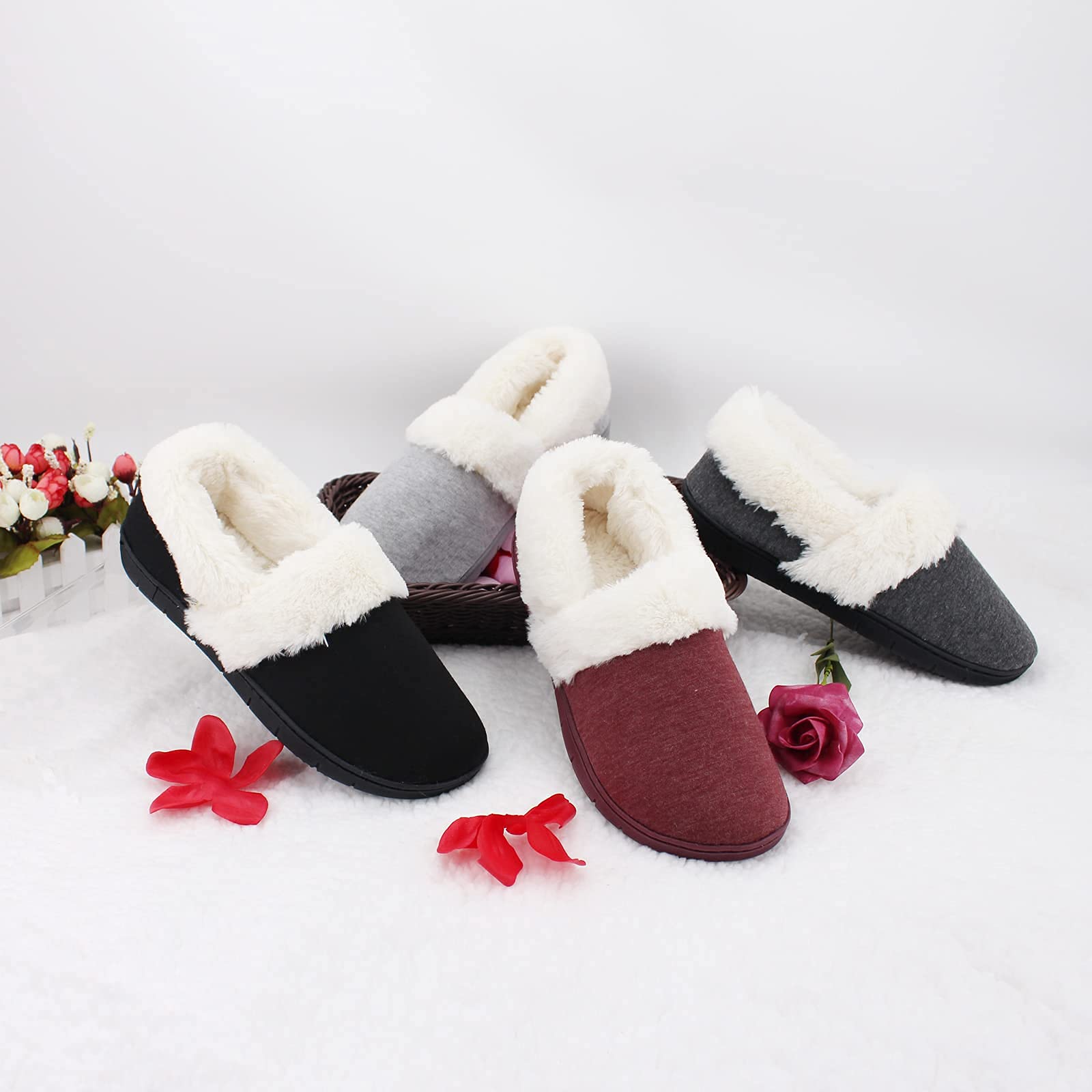 Women's Memory Foam House Slippers - Ultra Comfortable & Warm Washable Indoor/Outdoor Shoes with Plush Lining & Non-Slip Soles - Perfect for Home, Office, and Relaxation