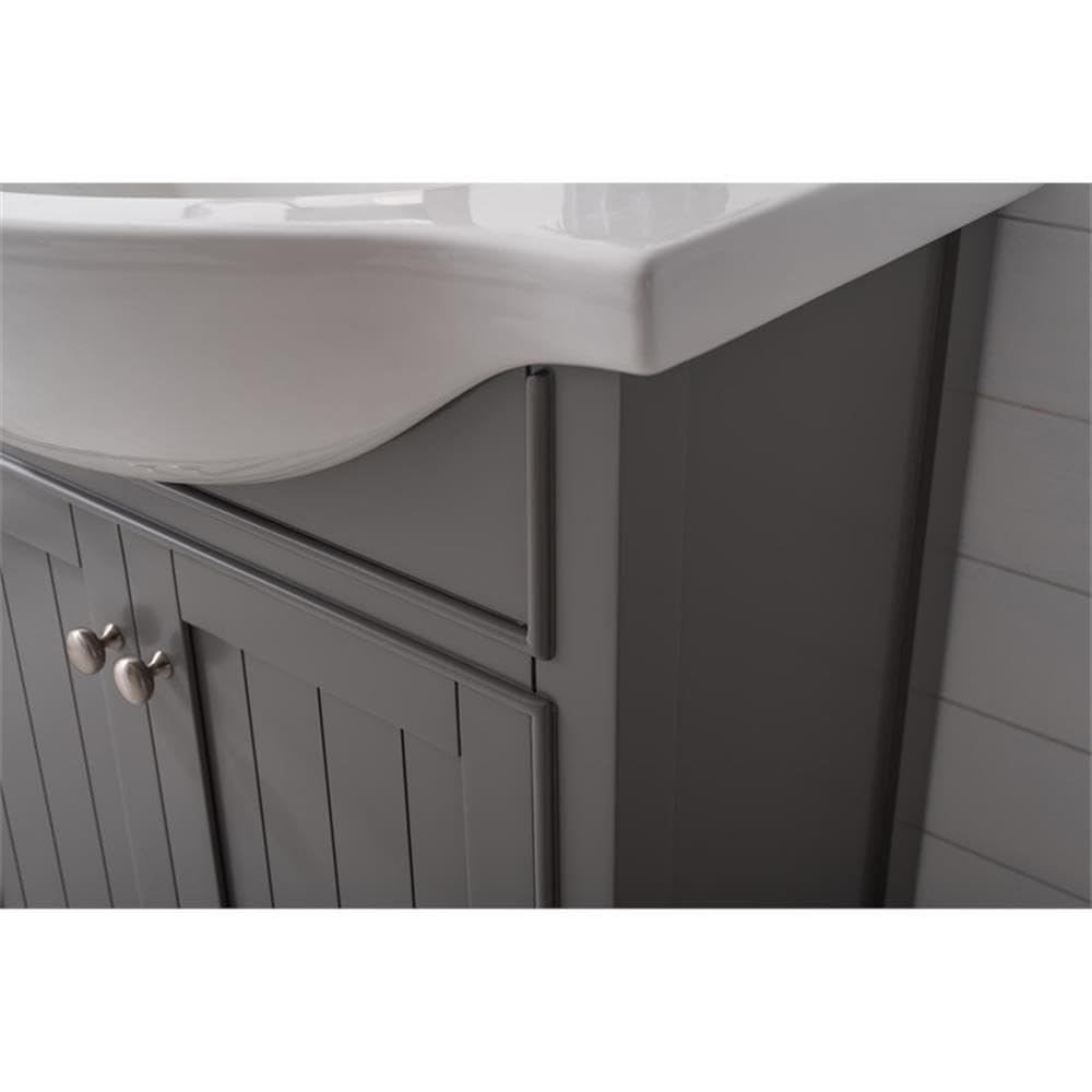 Design Element S05-30-GY 30-Inch Modern Gray Bathroom Vanity with Soft-Close Doors - Perfect for Small Bathrooms, Powder Rooms & Master Bath Renovations