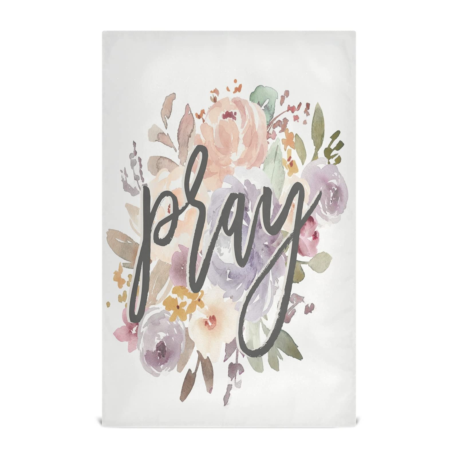 ALAZA Christian Prayer Rose Flower Decorative Kitchen Dish Towels Set of 6 - Soft & Absorbent 18x28 Inch Hand Towels for Cooking, Cleaning & Home Decor - Perfect for Religious Gifts, Housewarming & Kitchen Essentials