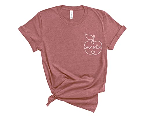 School Counselor Shirt - Apple Design Teacher Tee - Thoughtful Gift for Educators & Counselors - Perfect for Teacher Appreciation Week & Back to School