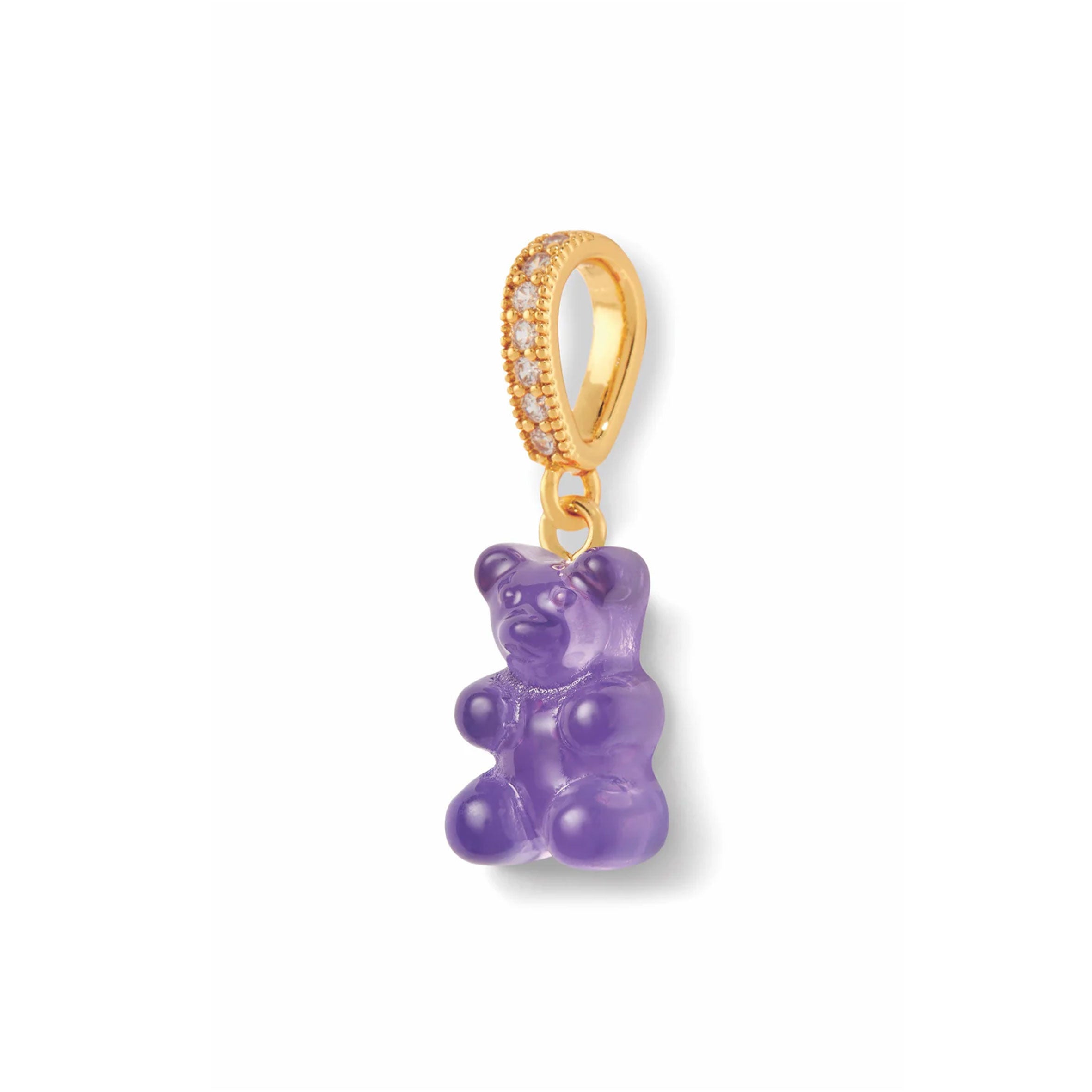Nostalgia Bear Translucent Pendant Necklace with Pave Gold Connector - Perfect for Gifts, Anniversaries & Everyday Elegance