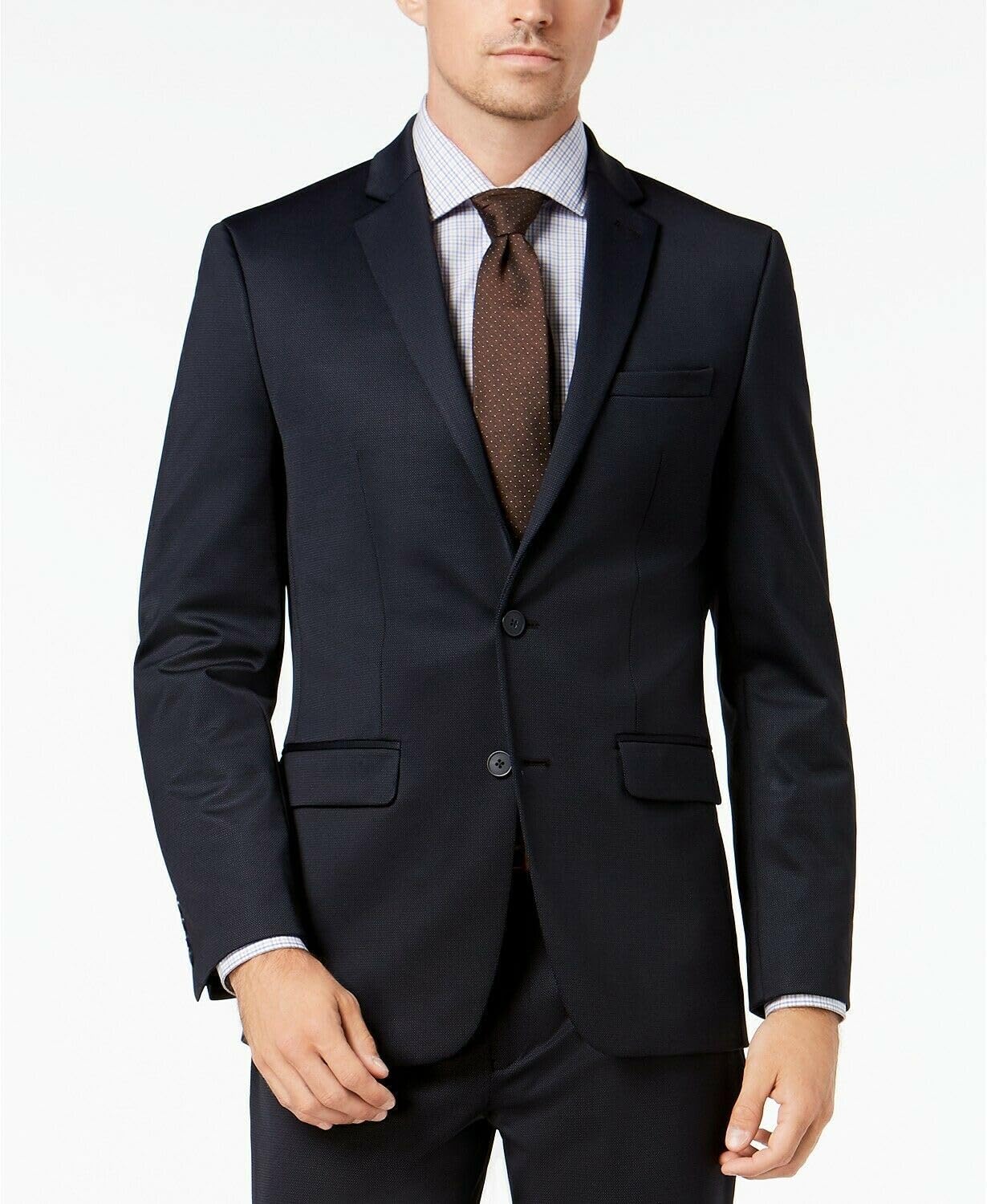 Van Heusen Men's Stretch Performance Suit - 2 Button Business Suit Jacket & Pants Set for Office, Interviews & Formal Events | Comfortable & Professional Attire