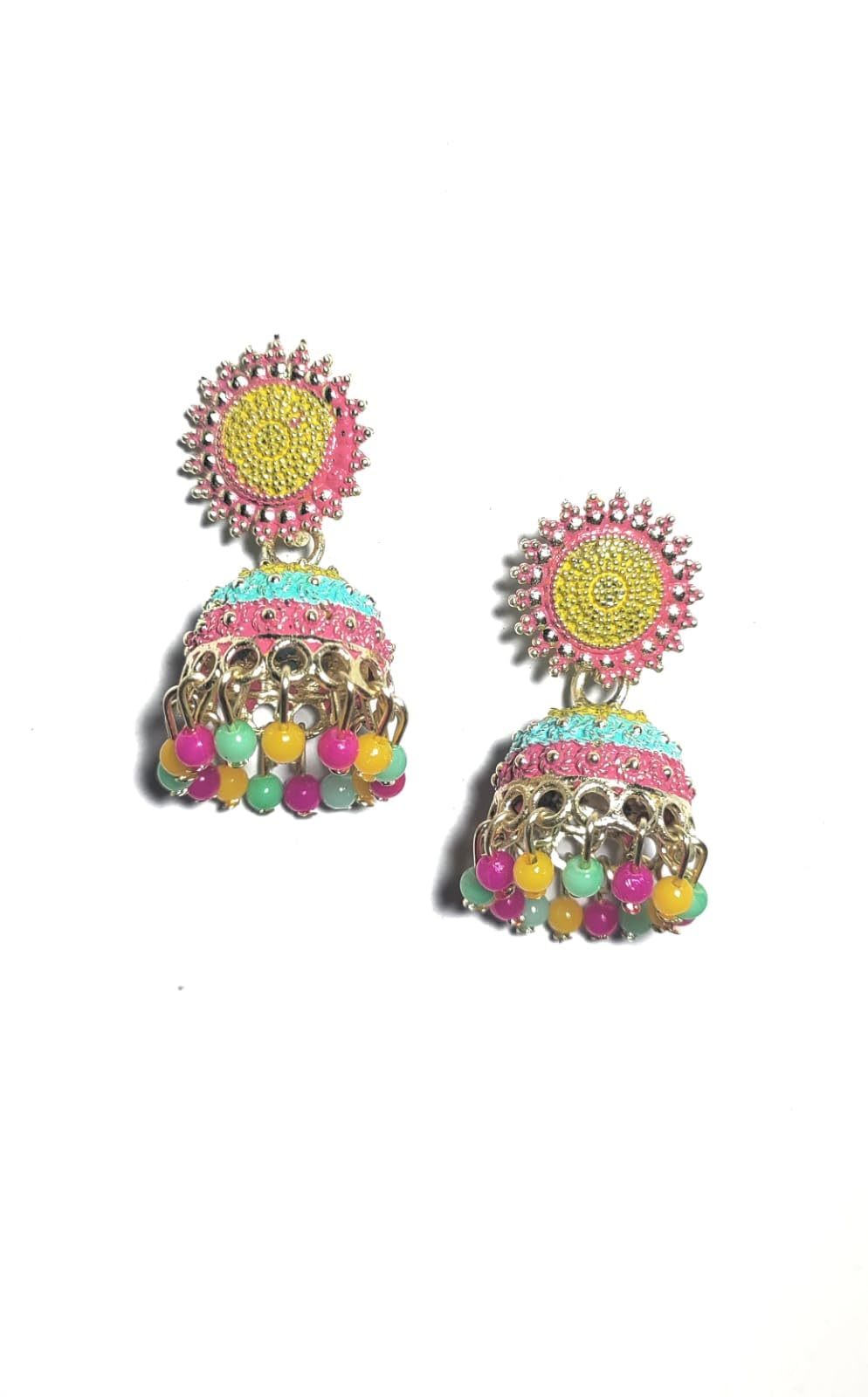 Vibrant Sunflower Multicolor Jhumka Earrings for Women & Girls | Boho Ethnic Jewelry for Parties, Weddings & Festive Occasions