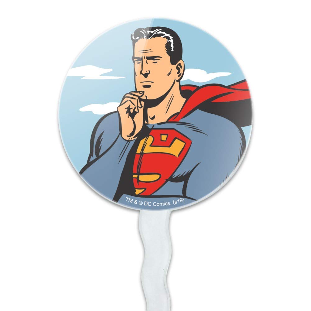 Superman Cupcake Toppers - Set of 6 Cake Decorations for Birthday Parties, Baby Showers & Superhero Themed Events