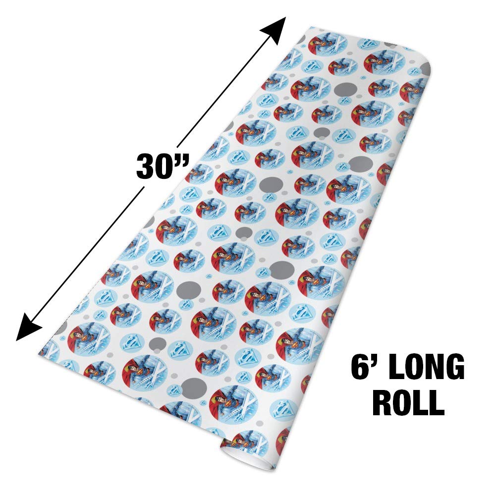 Superman Solitude Gift Wrap Wrapping Paper Roll - Premium Superhero Themed Wrapping Paper for Birthdays, Holidays & Special Occasions
