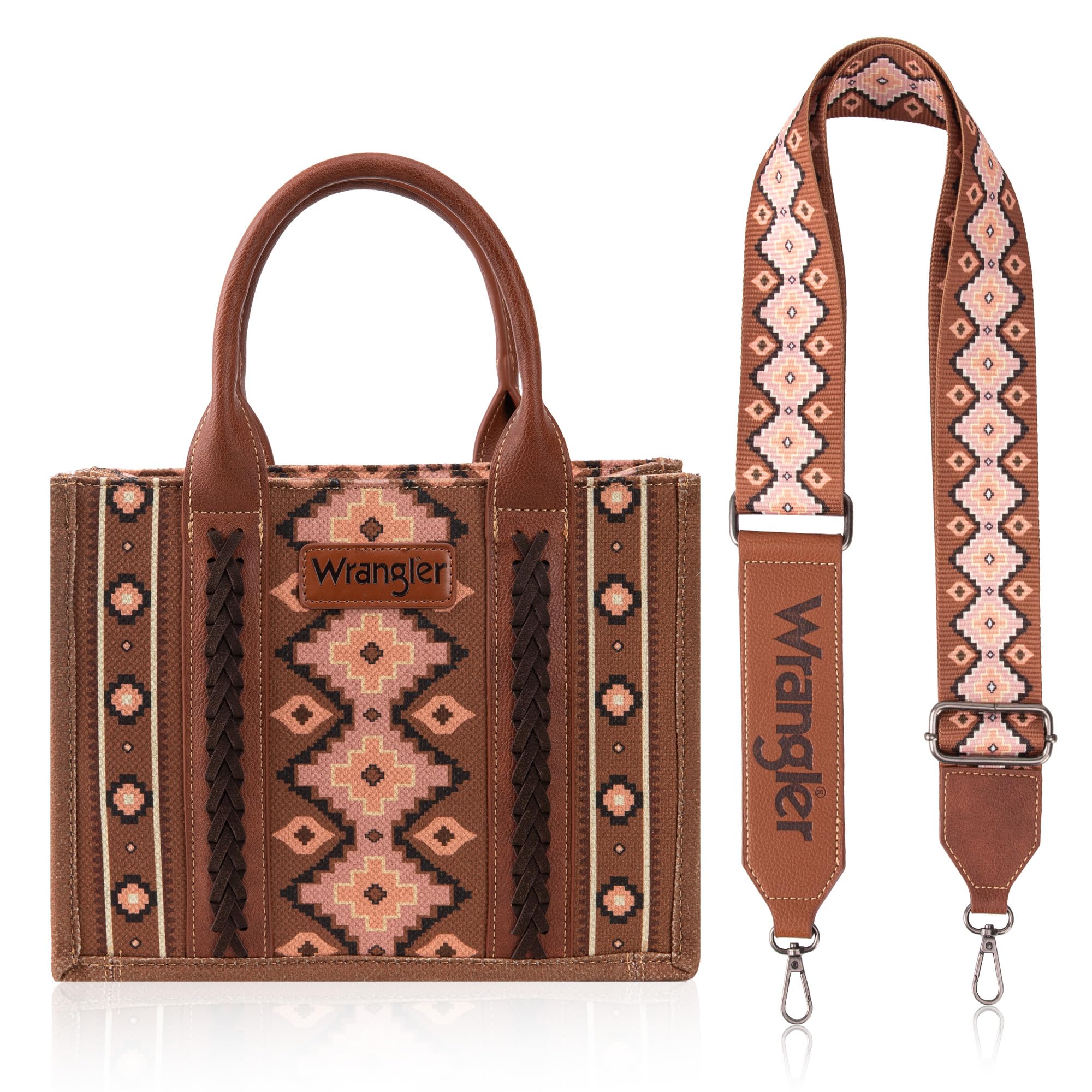 Wrangler Aztec Tote Bag for Women - Stylish Boho Shoulder Purse & Handbag - Perfect for Work, Travel, and Everyday Use