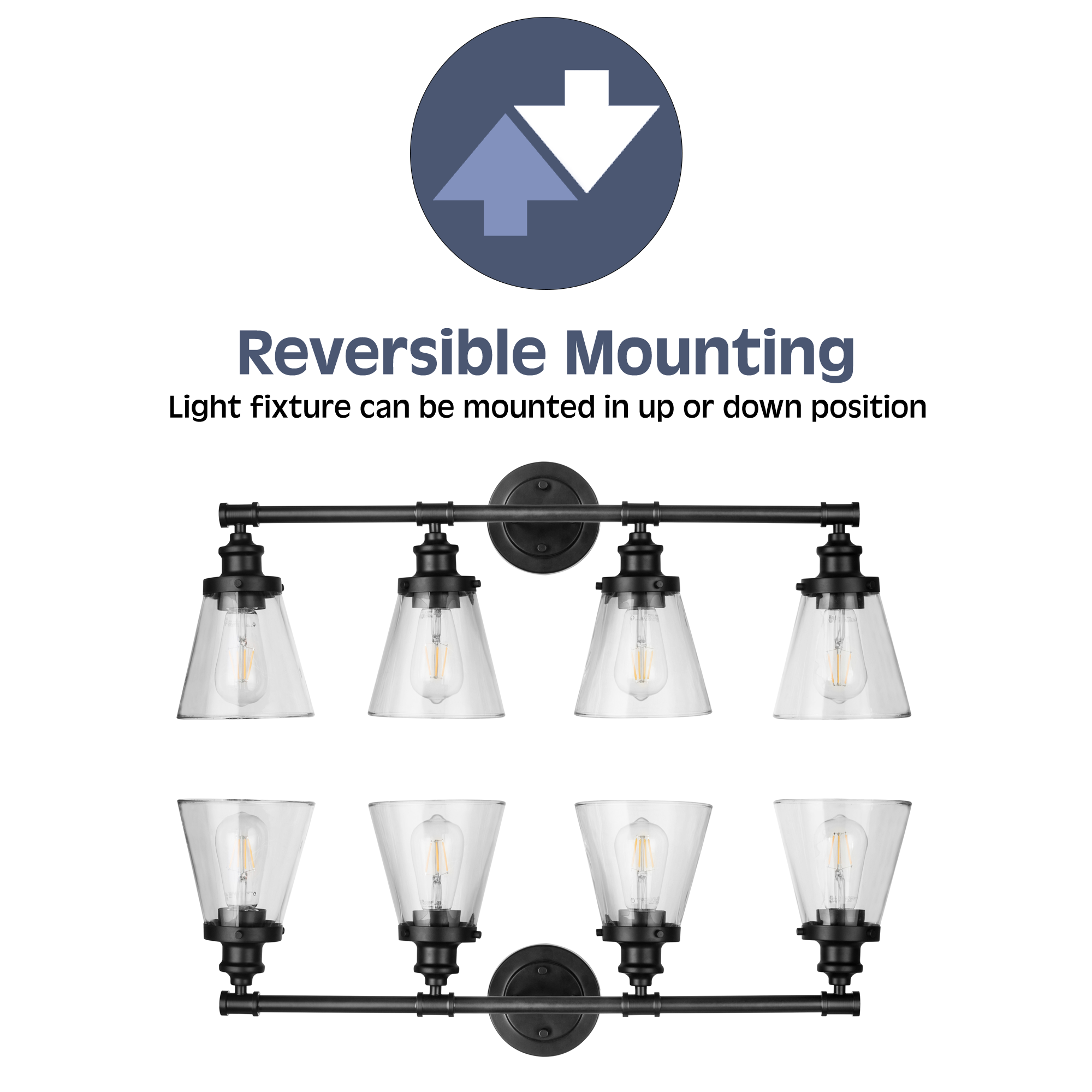 Helenah 4-Light Vanity Light Fixture in Matte Black - Perfect for Bathroom, Bedroom, and Dressing Room Lighting