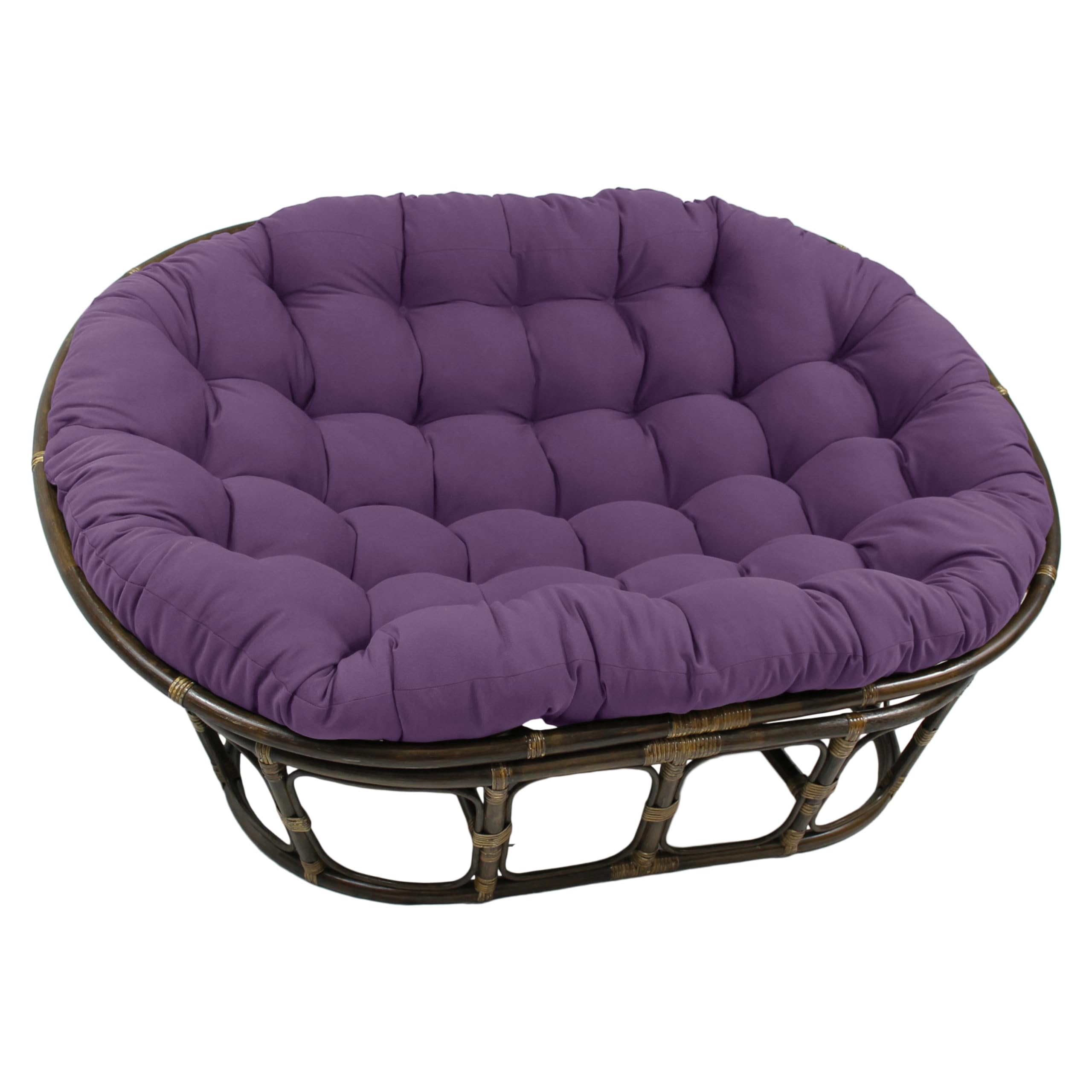 Premium Twill Double Papasan Cushion - Ultra Soft & Durable - Grape Color - Perfect for Indoor/Outdoor Lounge Chairs, Reading Nooks & Cozy Relaxation (1-Pack)