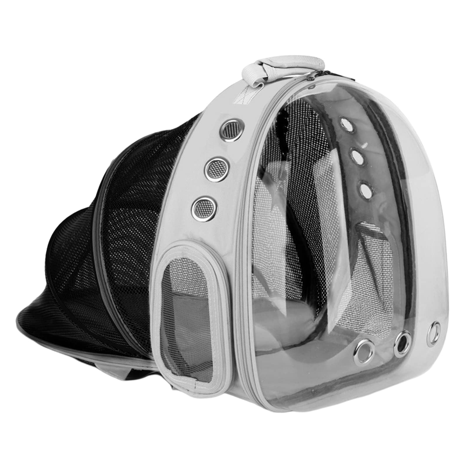 Expandable Clear Bubble Cat Carrier Backpack - Gray Pet Travel Carrier for Small Dogs & Cats | Durable & Comfortable for Outdoor Adventures, Sightseeing, Hiking & Air Travel