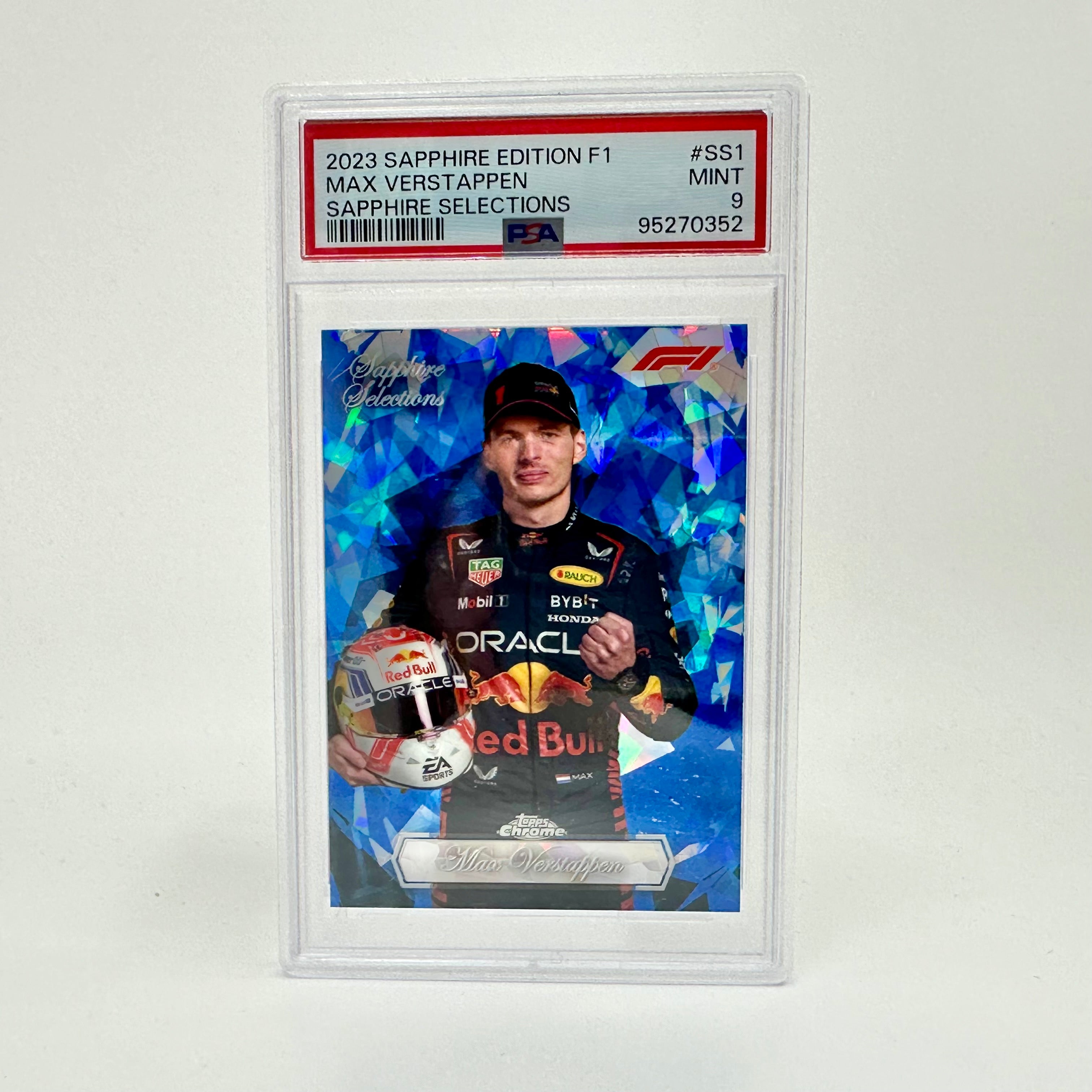 2023 Topps Chrome Sapphire Selections Max Verstappen #SS1 PSA 9 Graded Card - Perfect for F1 Collectors, Racing Fans & Sports Memorabilia Displays