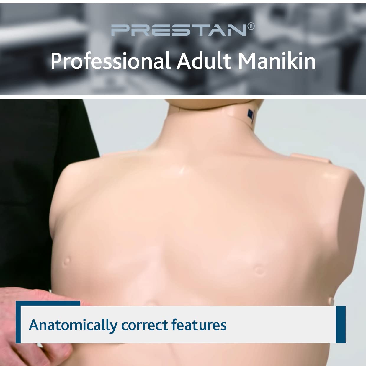 Reliance Medical PRESTAN Lightweight Professional Adult CPR/AED Training Manikin with CPR Monitor & HypaGuard Face Shields - Perfect for First Aid Classes, Emergency Training & Safety Certification Courses