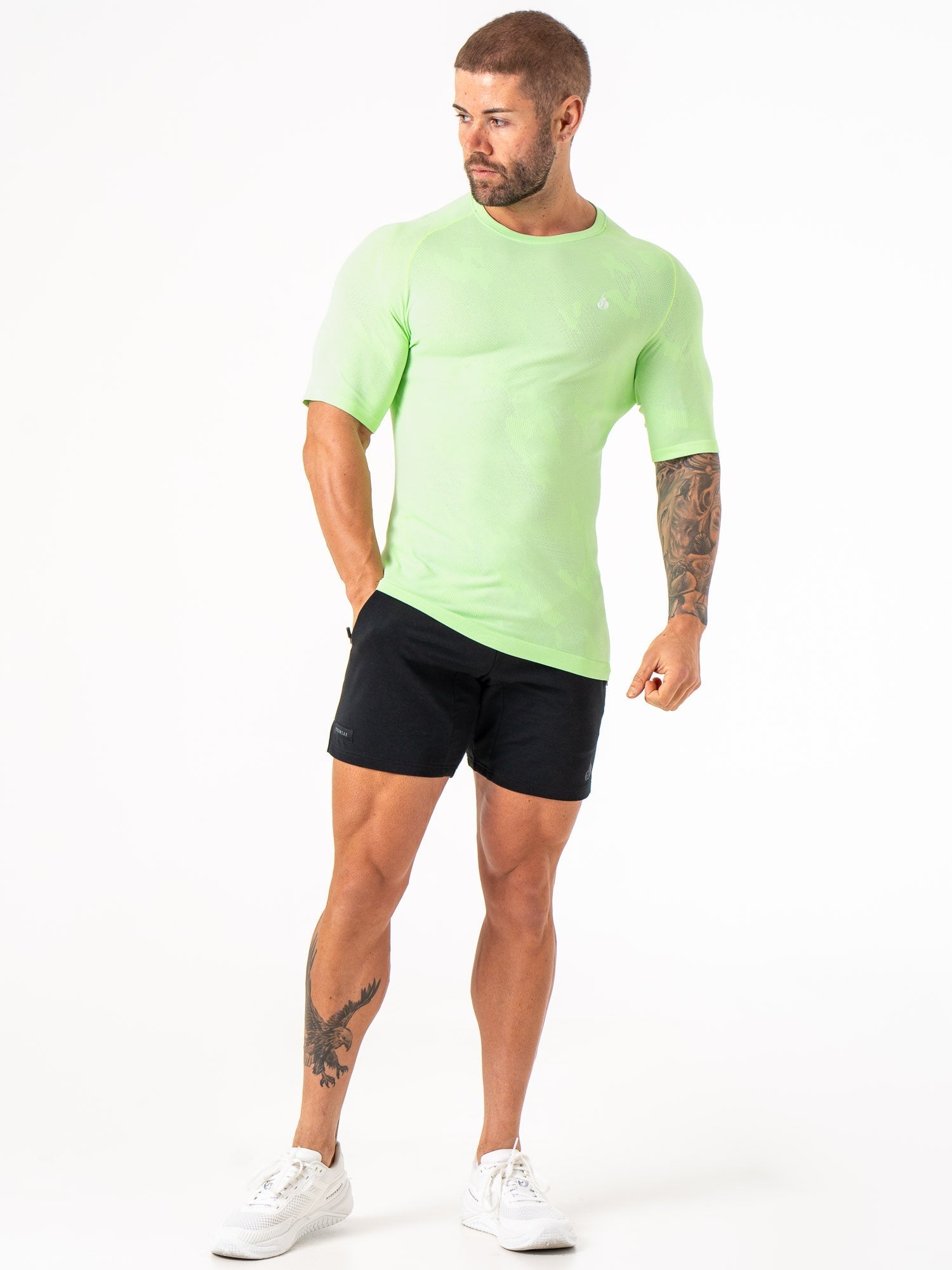 Aero Core Seamless T-Shirt for Men - Breathable Quick-Dry Performance Shirt in Lime Green - Perfect for Gym, Running & Outdoor Activities