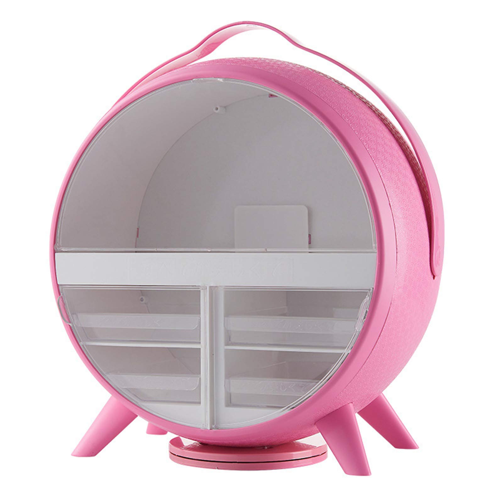 Elegant Pink Makeup Organizer with LED Mirror & Drawers - for Bathroom Vanity & Dresser