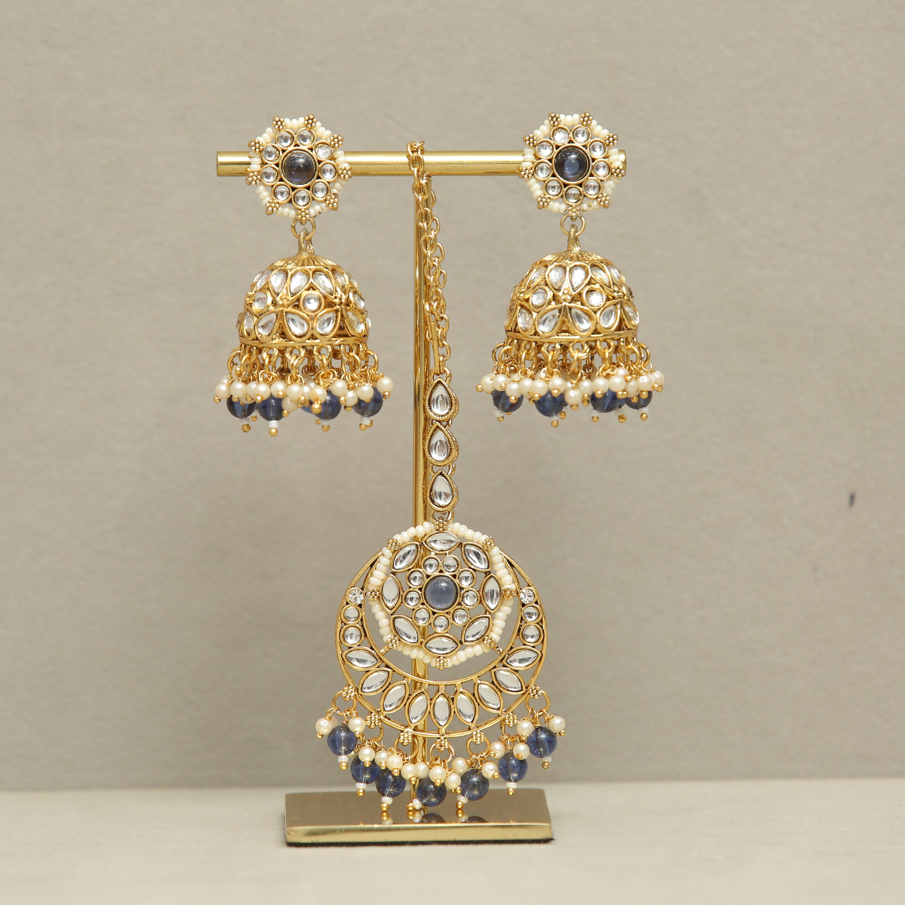 Girisha Kundan Earrings and Tikka Set | Traditional Indian Jewelry for Women | Perfect for Weddings, Parties & Festive Occasions