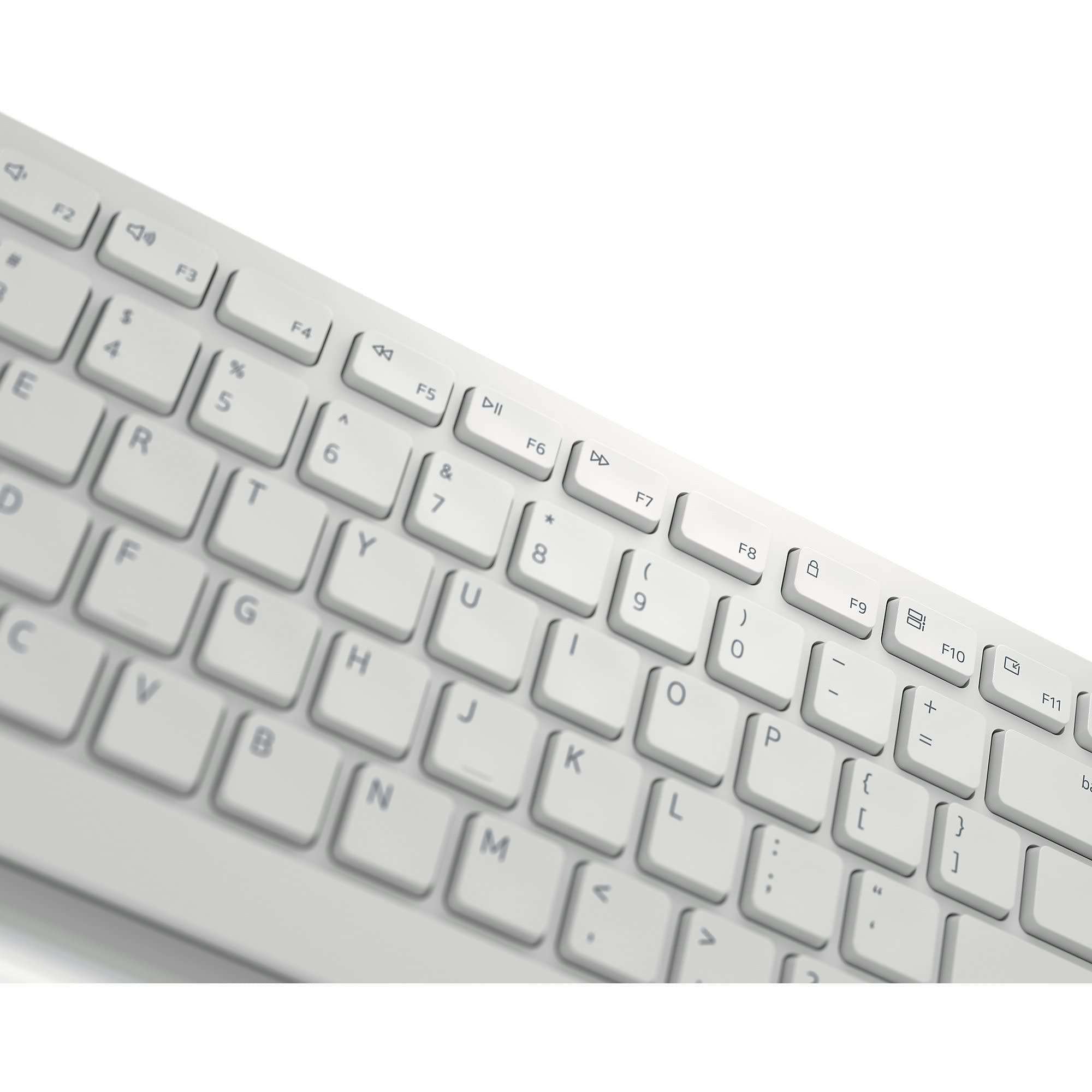 Dell KM5221W Wireless Keyboard and Mouse Combo - White | Ergonomic Design for Office & Home Use | Compatible with Windows & Mac