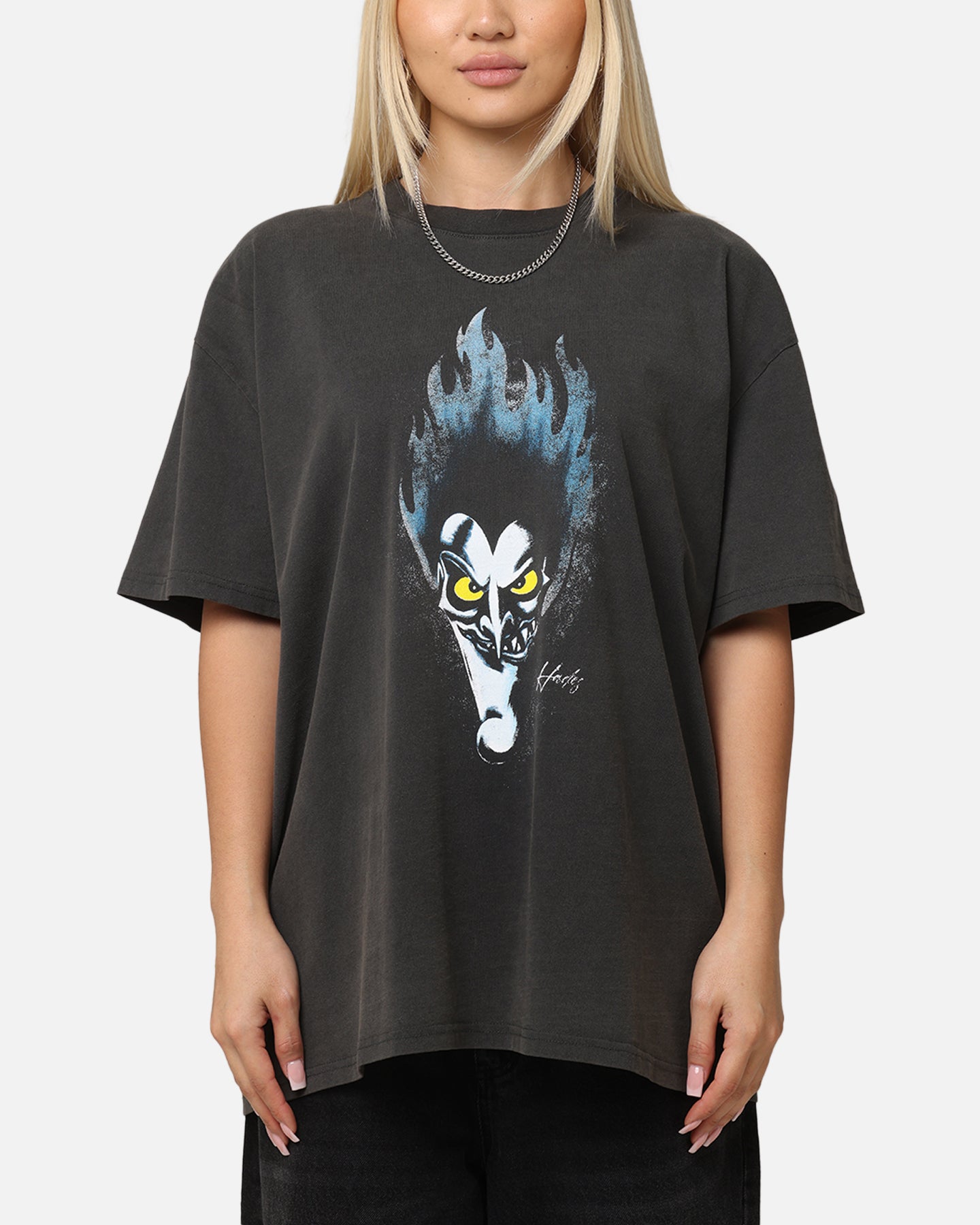 Vintage Disney Hercules Hades Graphic T-Shirt - Black Distressed Cotton Tee for Men - Perfect for Cosplay, Comic Con & Disney Fan Collections