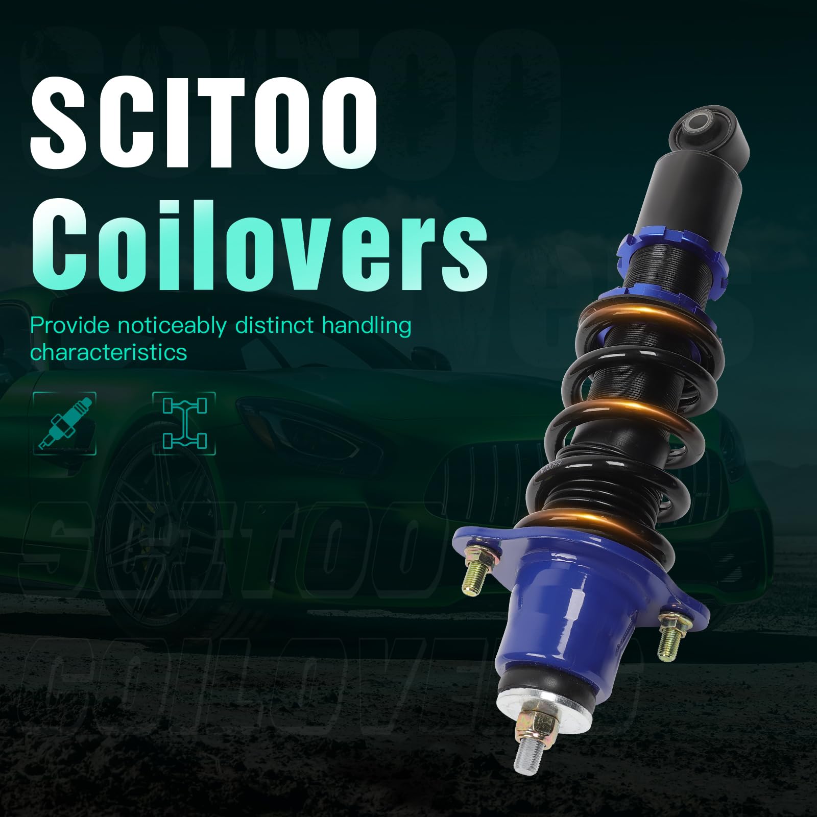 SCITOO Full Coilover Suspension Kit with Shock Struts - Compatible with 2002-2006 Acura RSX (Blue) - Performance Upgrade for Street Racing & Smooth Ride