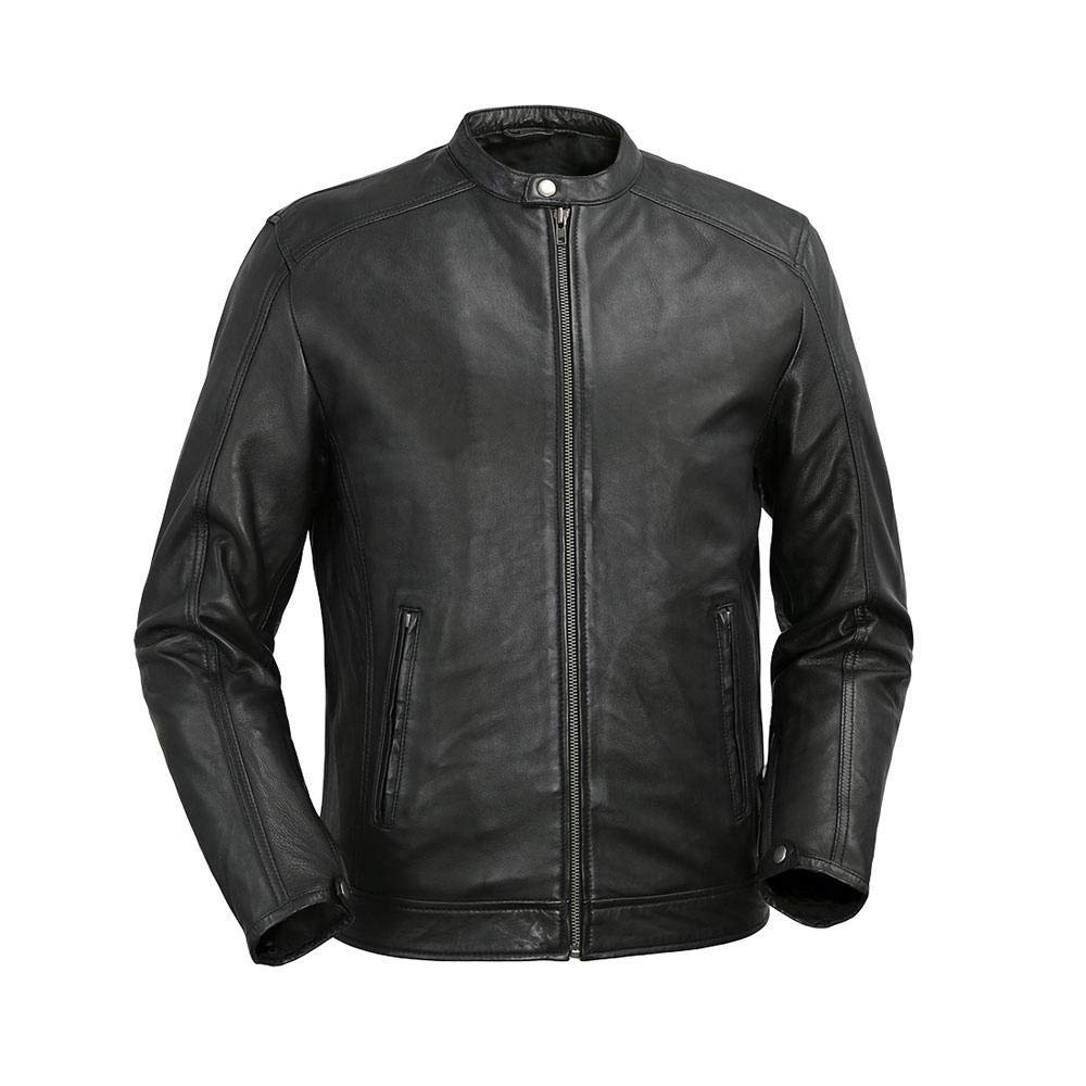 First Mfg Co Men's Iconoclast Leather Motorcycle Jacket - Premium Biker Gear for Riding & Casual Wear