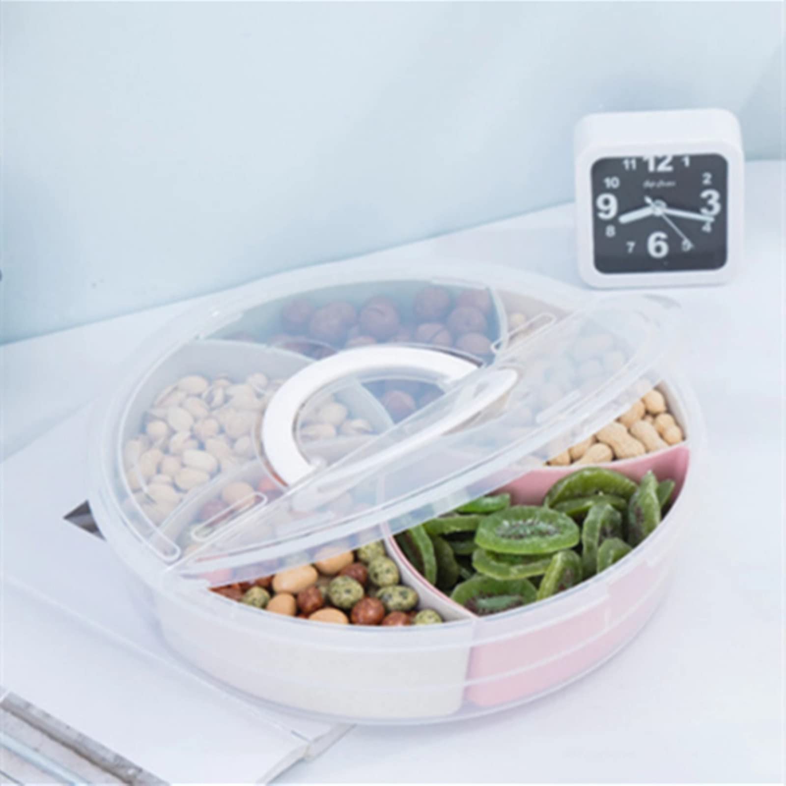 Handheld Dried Fruit Tray with Lid - Airtight Food Storage Container for Snacks, Candy & Fresh Fruits | Perfect for Kitchen, Office & Travel Organization
