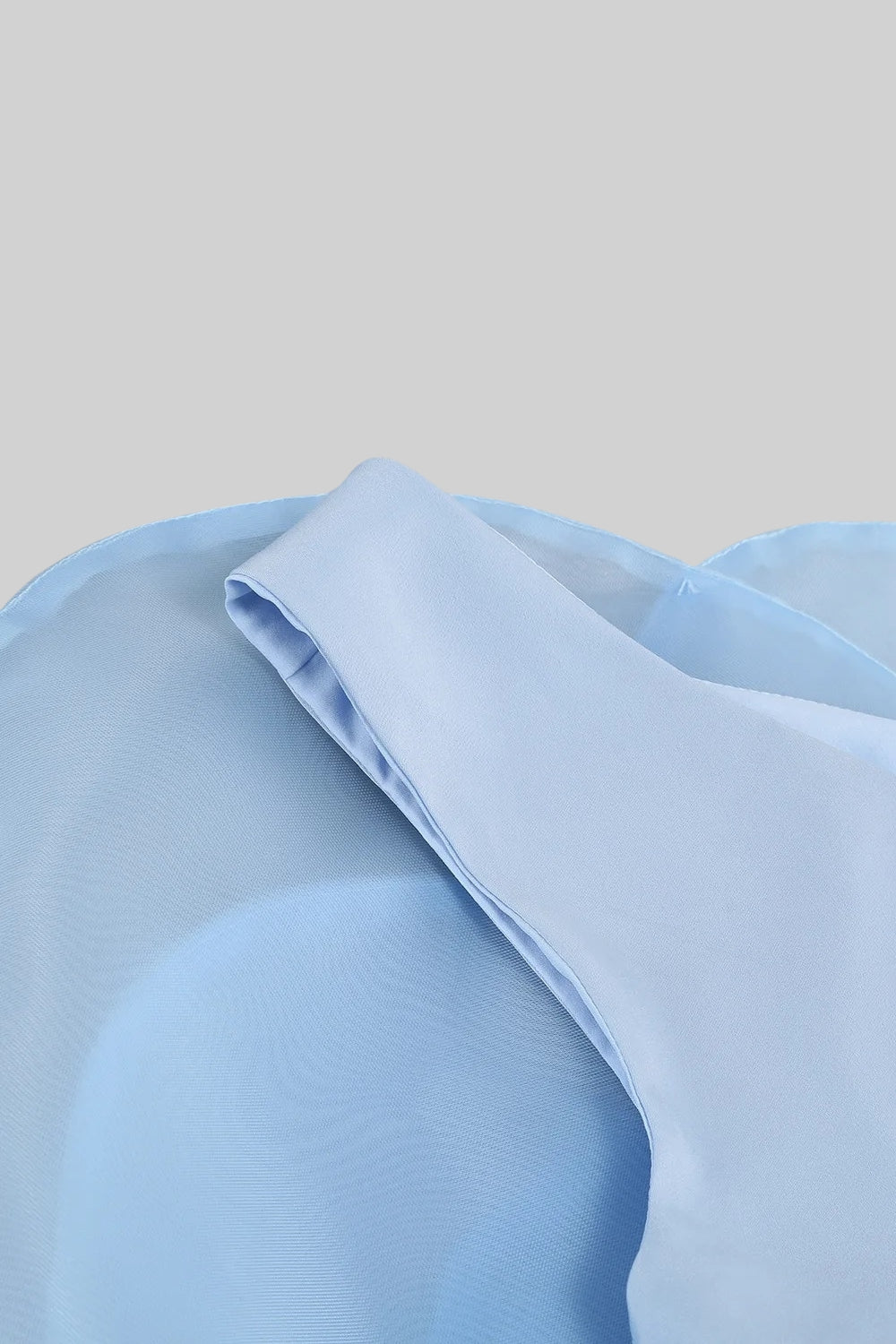 3D Voluminous Organza Floral Mini Dress in Blue - Elegant Party Wear for Weddings, Prom & Special Occasions