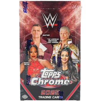 2025 Topps Chrome WWE Wrestling Hobby Box - 24 Packs with Autograph & Relic Cards - Collectible Trading Cards for WWE Fans - Perfect for Collectors, Gifts, and Fantasy Sports Enthusiasts
