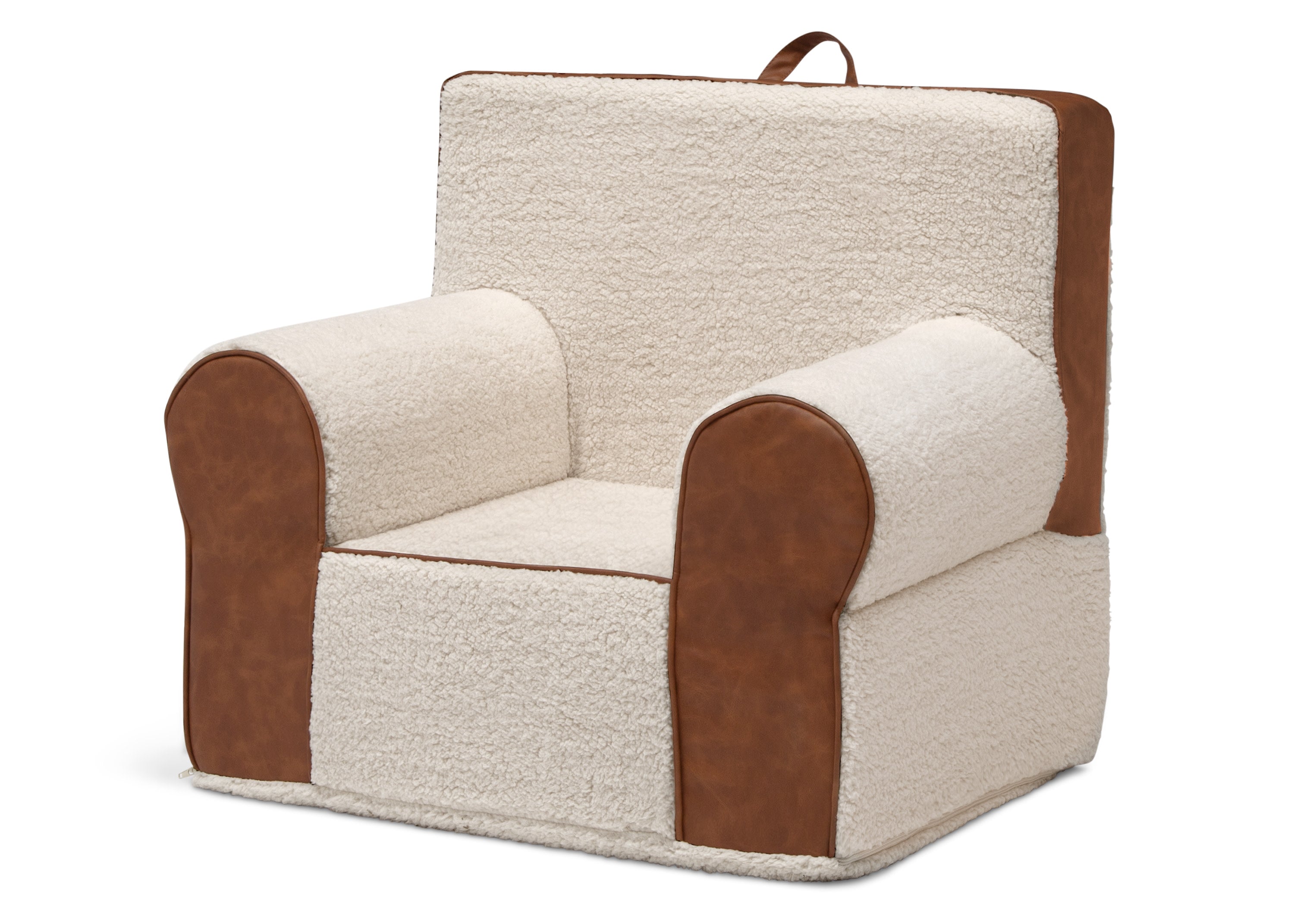 Premium Cozee Sherpa & Faux Leather Kids Chair - Soft Plush Comfort for Reading, Gaming & Relaxing in Bedroom or Playroom
