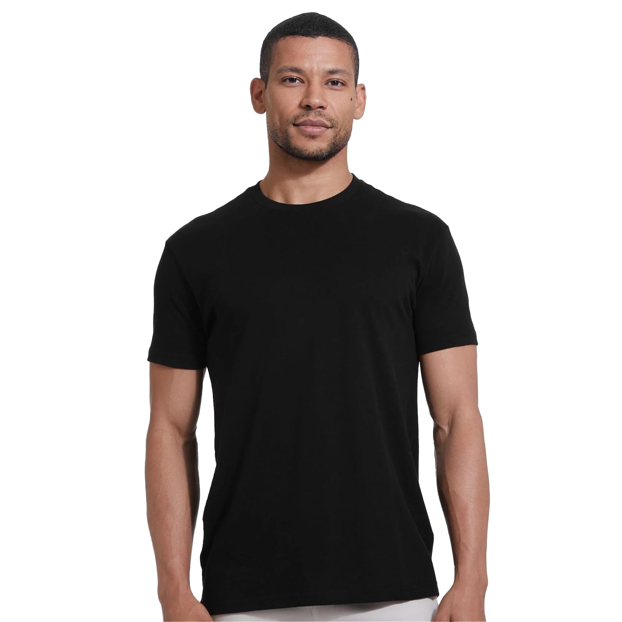 True Classic Men's T-Shirts - Soft Cotton Short Sleeve Crew Neck Basic Tee for Men, Pack of 1, Black, Size L - Perfect for Casual Wear, Gym & Everyday Outfits