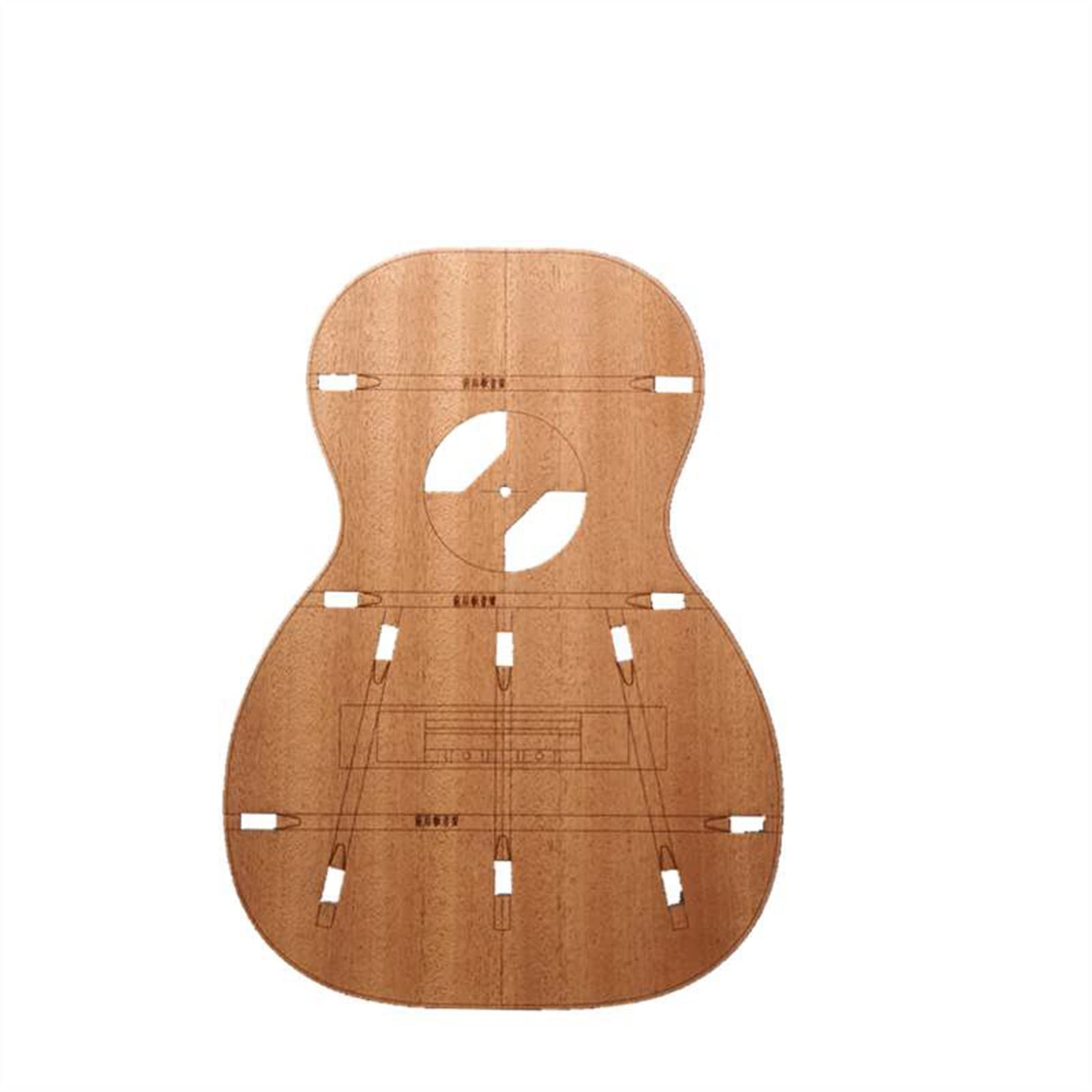 26 Inch Ukulele Template - Professional Wood Guitar Luthier Tool for Small Four-String Guitar Making with Precisely Positioned Sound Holes & Sound Beams | Perfect for DIY Instrument Crafting & Woodworking Projects