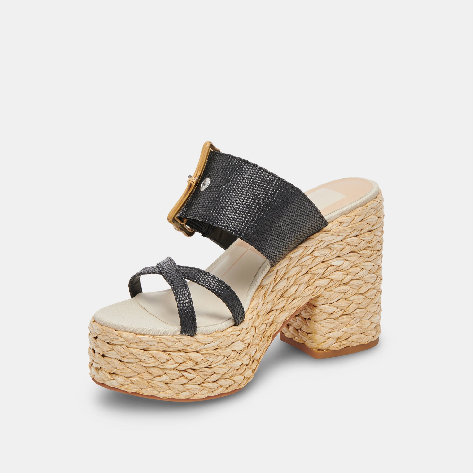 EDWINA Women's Onyx Raffia High Heels - Stylish & Comfortable Sandals for Weddings, Parties & Summer Outfits