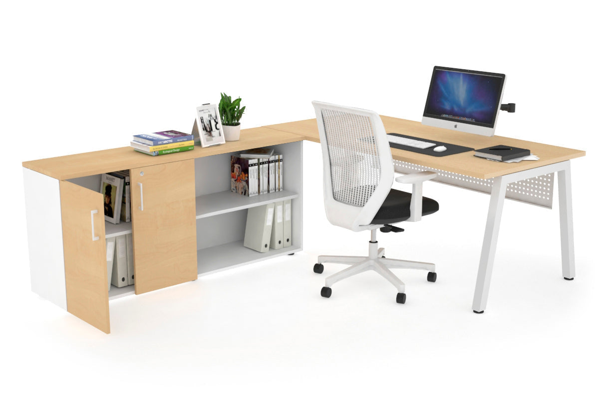Quadro A Executive White Frame Office Chair [1800L x 700W] - Perfect for Conference Rooms, Home Offices & Executive Suites