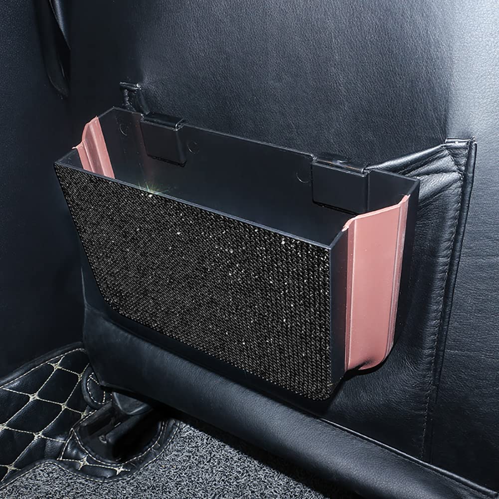 Zcargel Bling Bling Car Trash Can - Portable Car Garbage Bin with Lid, Backseat Organizer & Multifunctional Storage Box for Car, Office, Kitchen, Bedroom - Perfect for Road Trips, Commuting & Home Organization