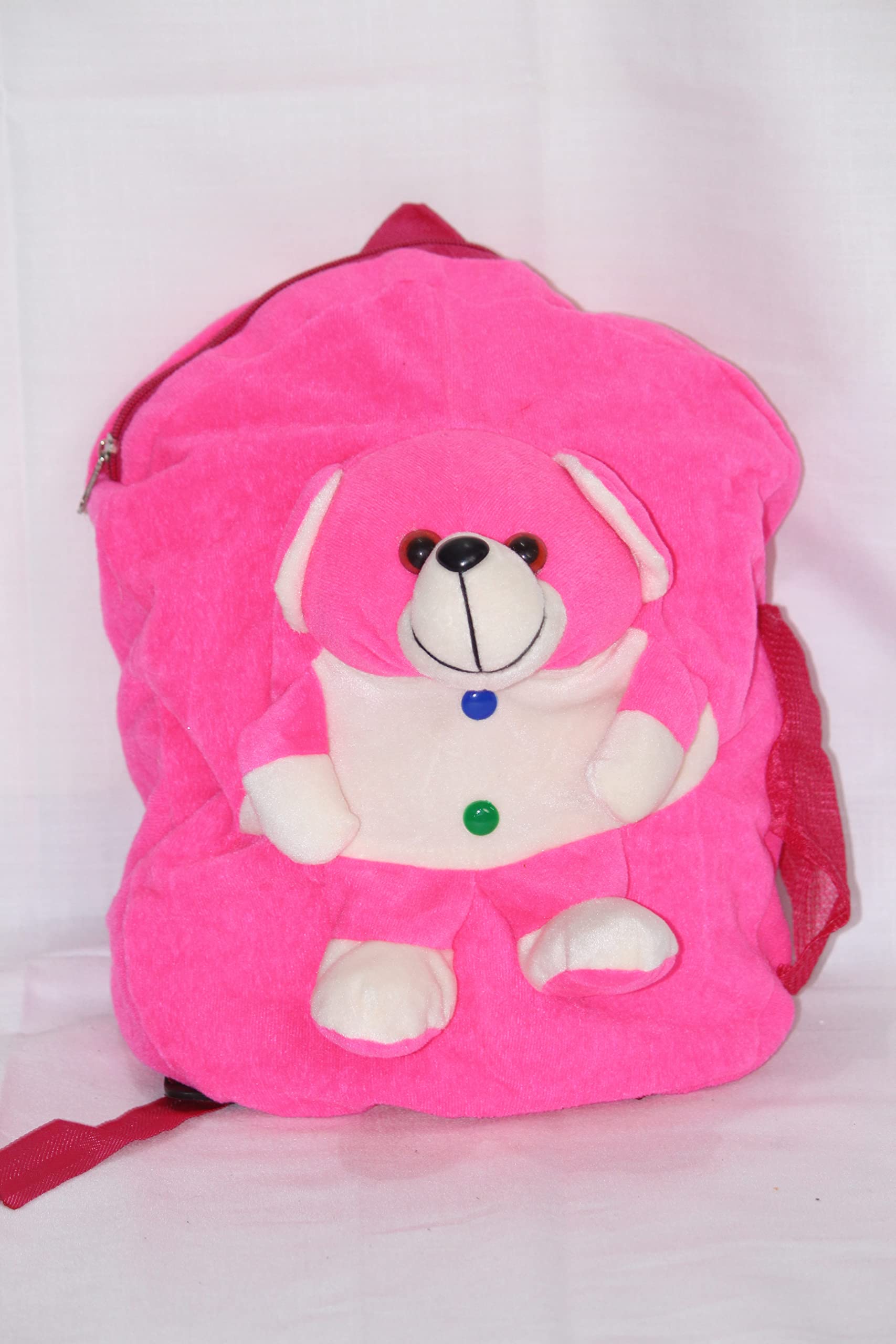 Soft Plush Kids' School Backpack - Velvet Cartoon Teddy Bear Design for Boys & Girls Ages 2-6 | Nursery, Picnic, Travel & Daily Use (Pink, Multi-Color) - Perfect for Preschool, Daycare & Family Outings