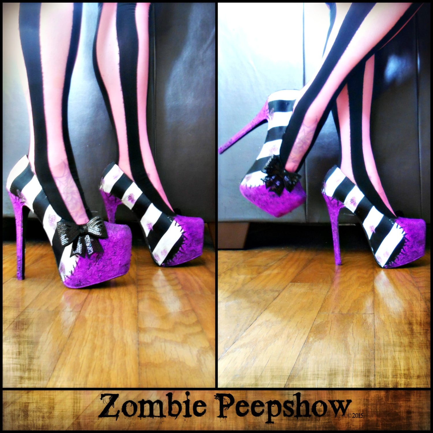 Sexy Zombie Pinup High Heel Pumps - Retro Horror Vampire Halloween Party Shoes for Women | Perfect for Cosplay, Costume Parties & Themed Events