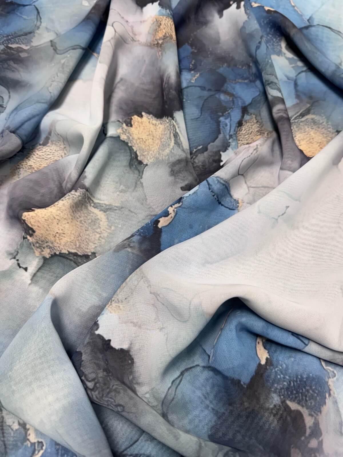 Printed Chiffon Hijab Arctic Mist - Lightweight Muslim Scarf for Women - Perfect for Prayer, Daily Wear & Special Occasions