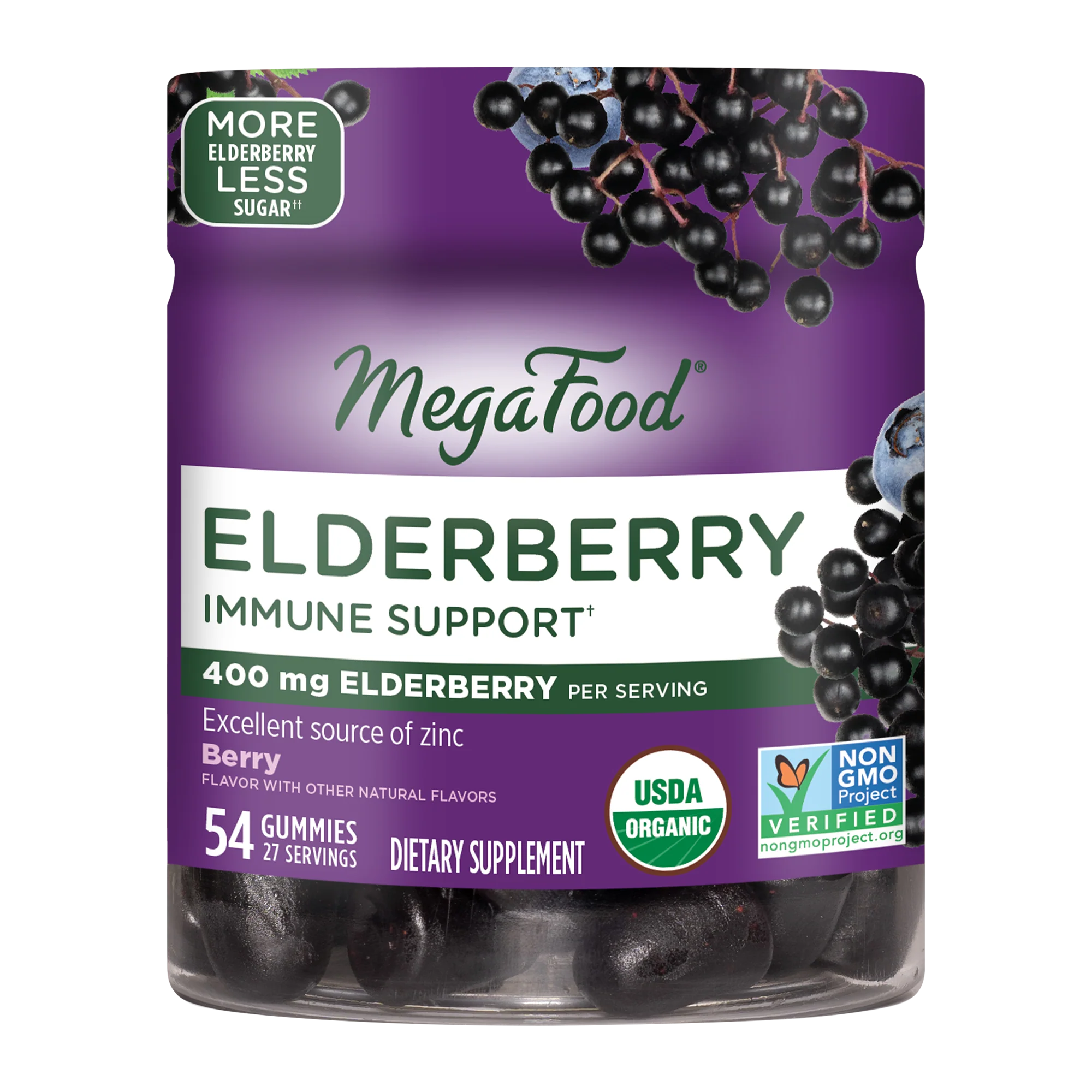 Organic Elderberry Gummies for Immune Support - Vegan, Non-GMO, Gluten-Free - Boost Immunity & Wellness for Adults & Kids - Perfect for Cold & Flu Season