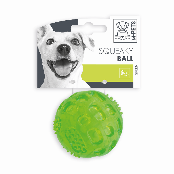 M PETS Squeaky Ball - Durable Dog Chew Toy for Small & Large Dogs, Interactive Fetch & Training Toy - Perfect for Indoor & Outdoor Play, Park & Beach Fun
