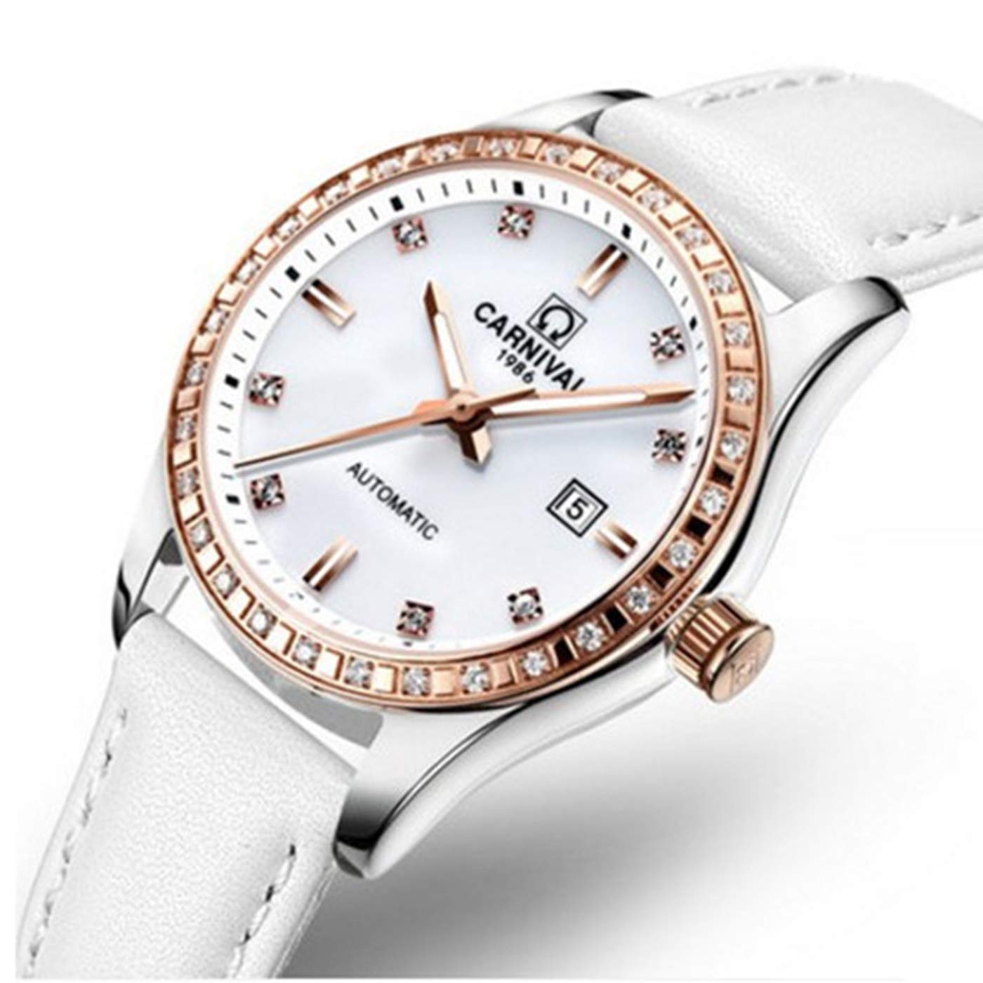 Luxury Rhinestone Automatic Mechanical Watch for Women - Stainless Steel, Luminous, Waterproof - Perfect for Formal Events, Parties, and Everyday Wear