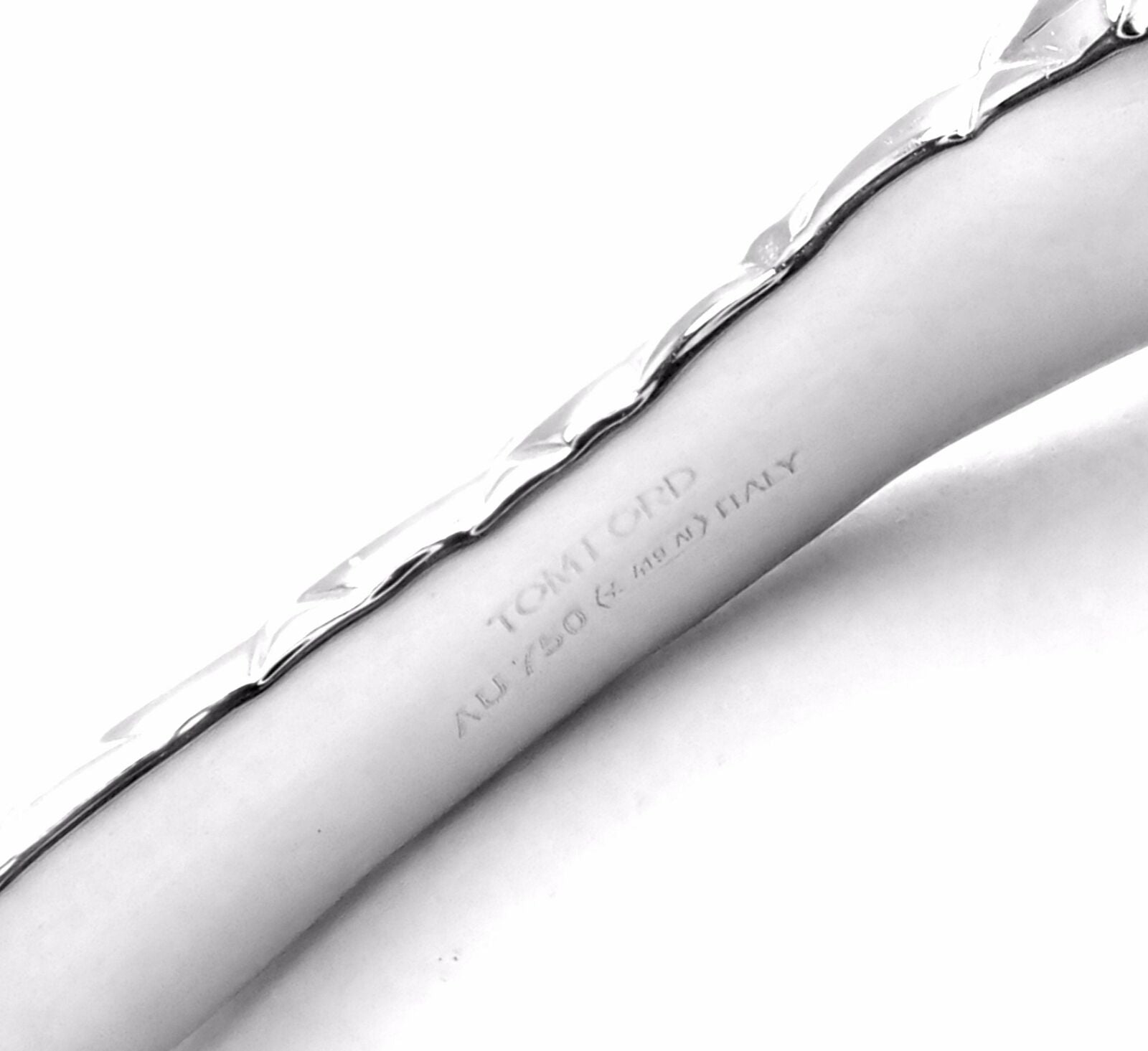 Authentic Tom Ford 18k White Gold Diamond Snake Bangle Bracelet - Luxury Jewelry for Women, Perfect for Parties, Weddings & Special Occasions