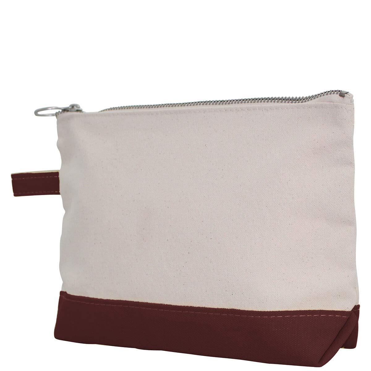 Personalized Zipper Makeup Bag for Women - Eco-Friendly Cotton Canvas Cosmetic Pouch (12oz, Brown) - Perfect for Travel, Gym & Daily Organizer