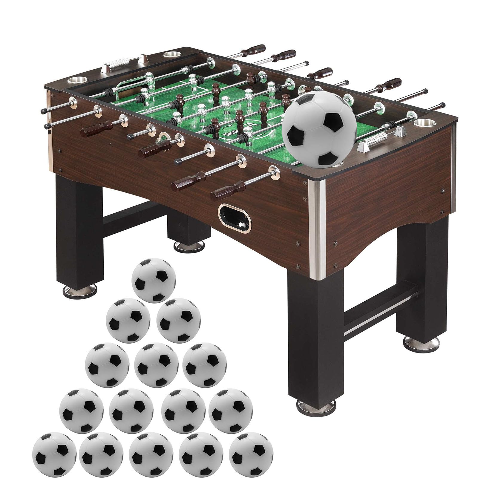 15-Pack Mini Table Football Balls - 32mm Black & White Replacement Soccer Balls for Tabletop Games, Football Party Accessories - Perfect for Game Nights, Sports Bars, and Family Fun