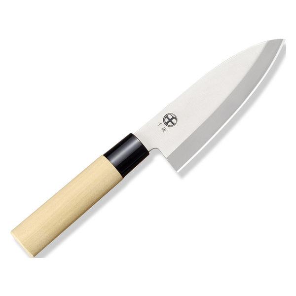 Premium Chitose Japanese Knife 3-Piece Set - Santoku, Nakiri & Deba with Wooden Handle - Professional Chef Knives for Slicing, Dicing & Filleting - Perfect for Home Cooking & Professional Kitchens