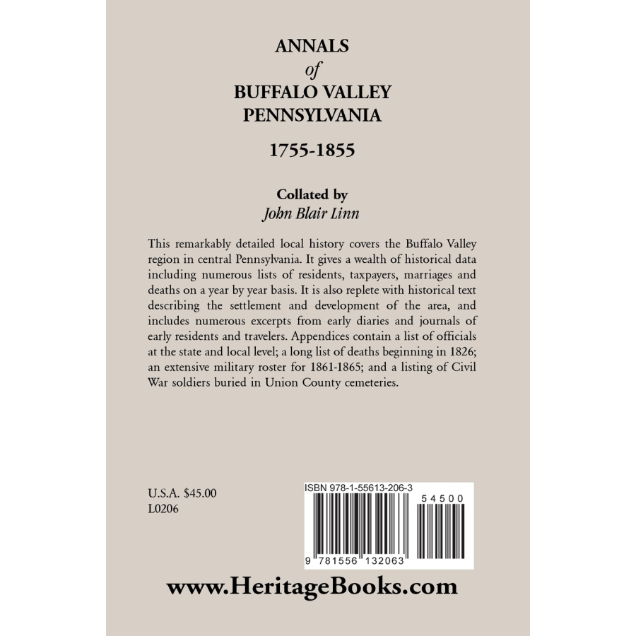Annals of Buffalo Valley, Pennsylvania - Historical Book About Small-Town America | Perfect for History Buffs & Genealogy Research