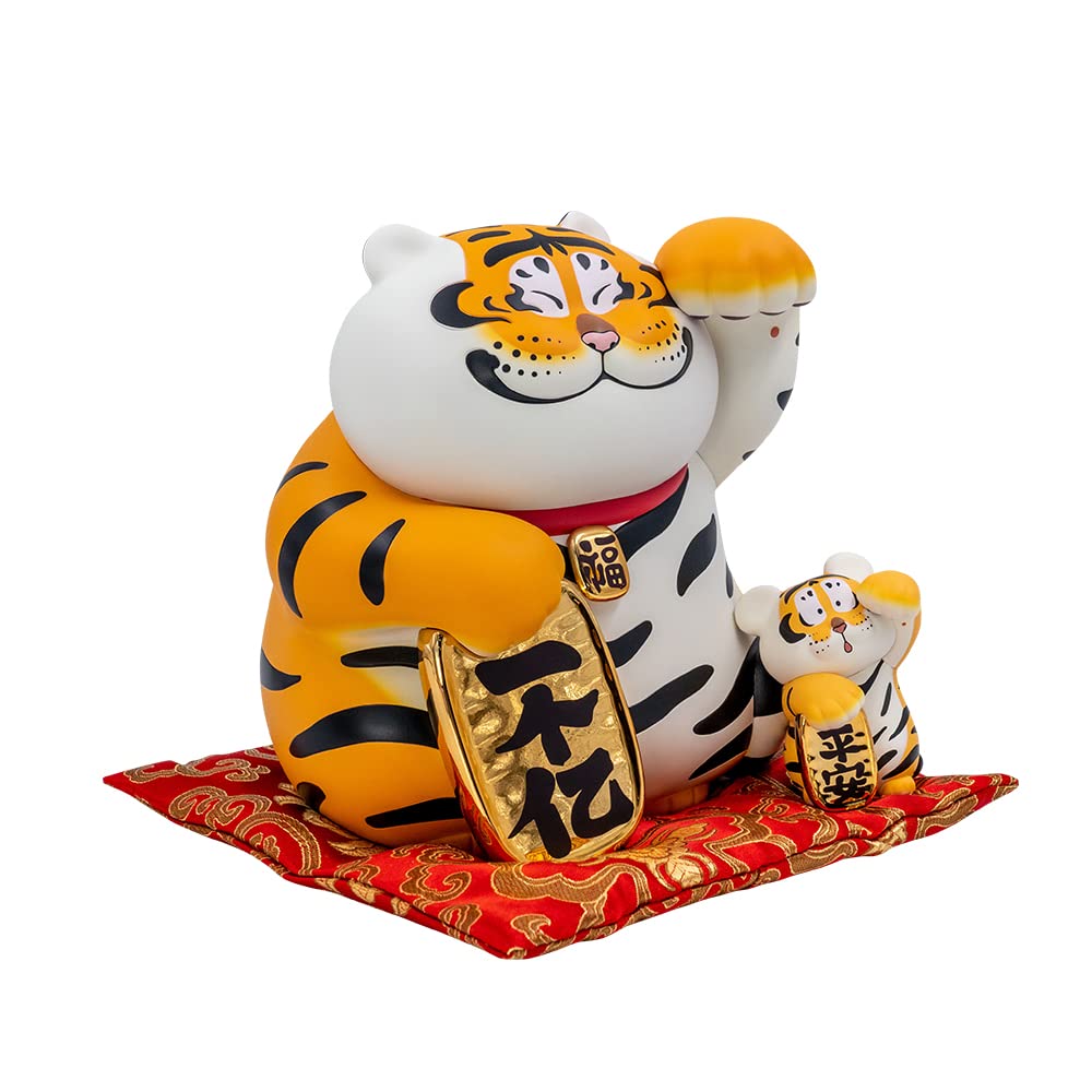 BEEMAI Panghu Lucky Plus Series - Cute Collectible Zhaocai Cat Figure Toy for Birthday Gifts & Home Decor | Feng Shui Good Luck Charm for Office Desk & Anime Lover Display