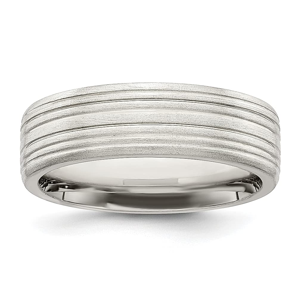 925 Sterling Silver 6mm Brushed Flat Grooved Wedding Band Ring for Women - Size 10, Elegant Fine Jewelry Gift for Her - Perfect for Anniversaries, Engagements & Special Occasions