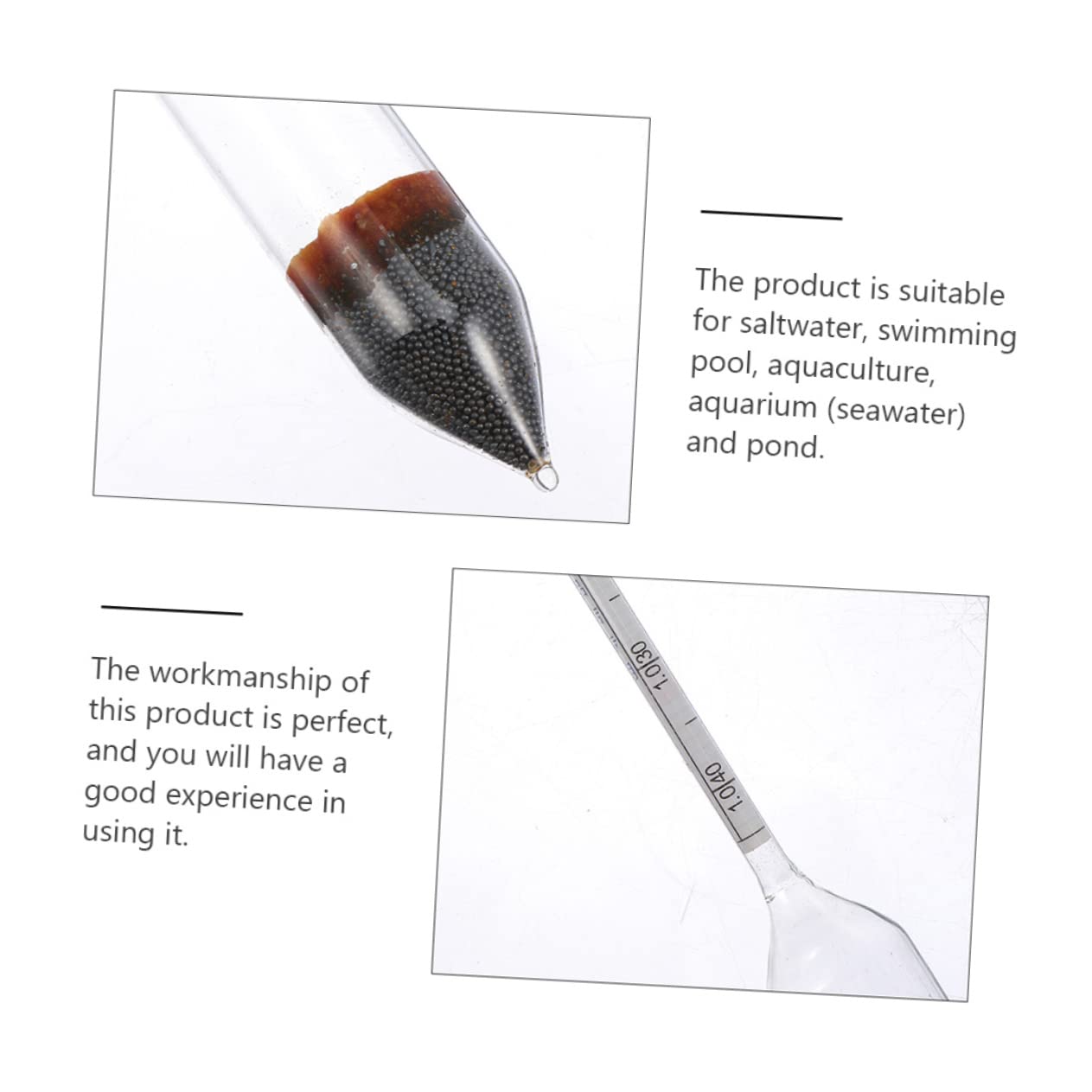 POPETPOP Professional Aquarium Saltwater Hydrometer - Fast & Accurate Salinity Tester for Marine Fish Tanks | Easy to Use | Perfect for Reef Tanks, Saltwater Aquariums & Breeding Environments