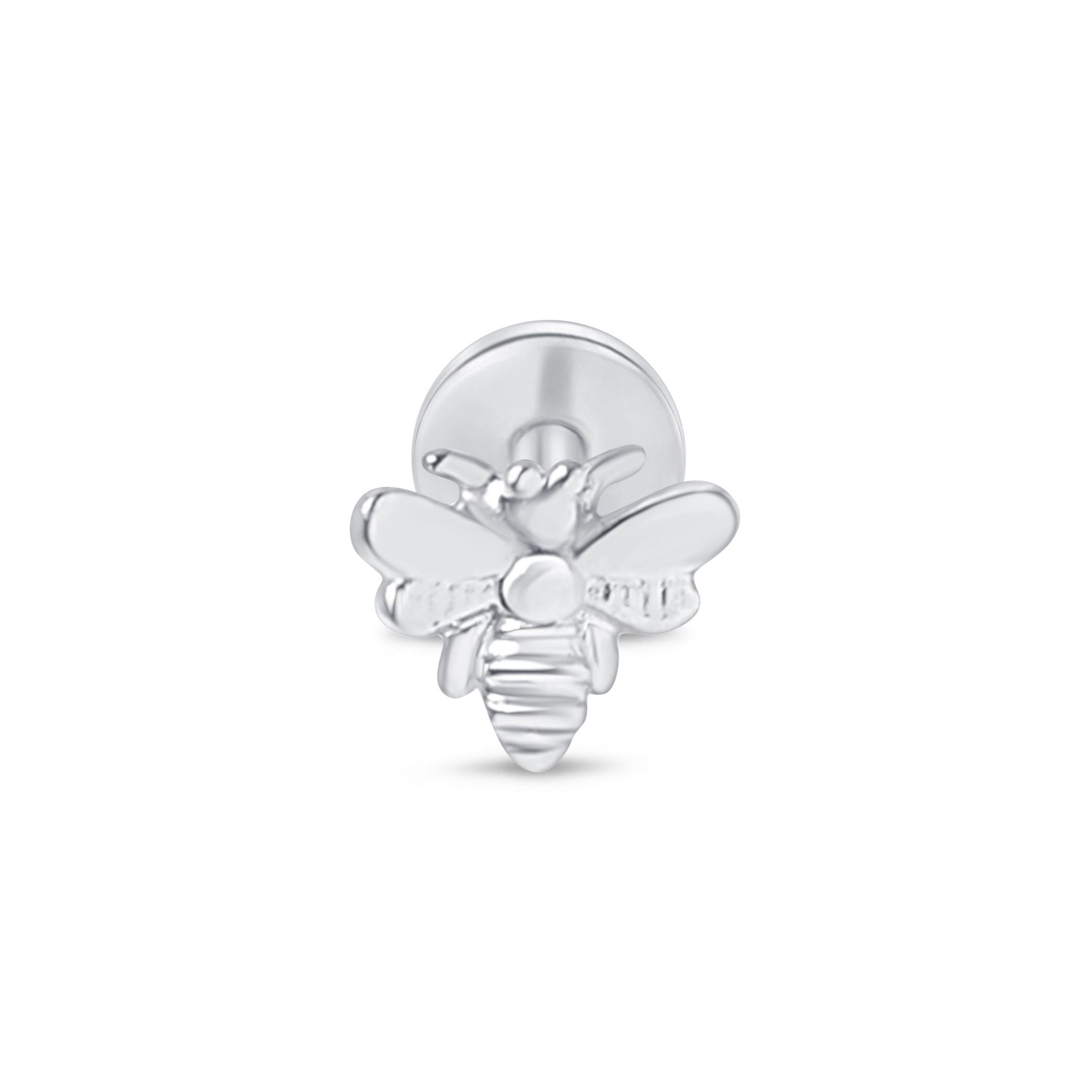 14K White Gold Minimalist Bee Stud Earrings - Dainty & Elegant Jewelry for Women - Perfect for Everyday Wear, Gifts, and Special Occasions