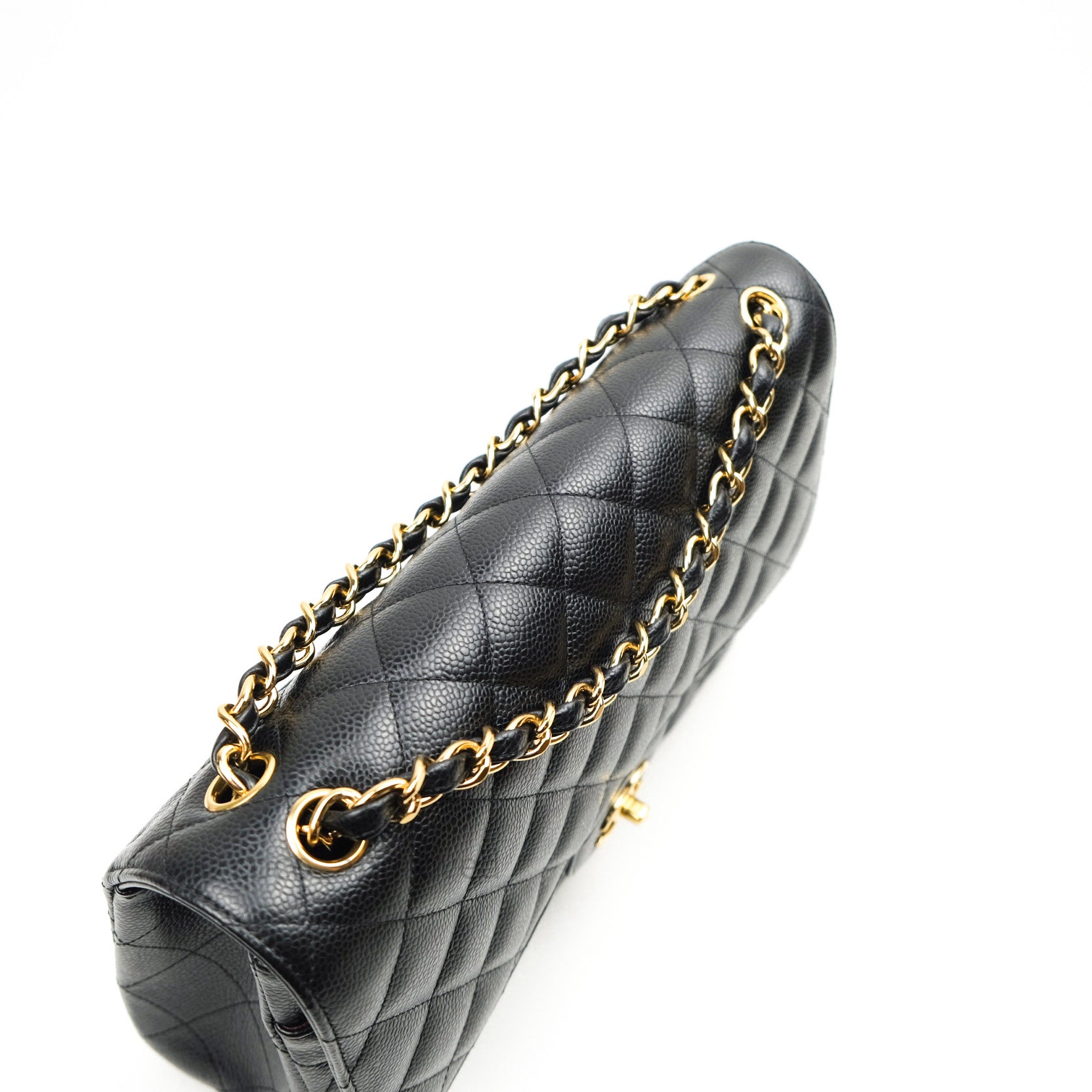 Chanel Caviar Quilted Jumbo Double Flap Bag in Black with Gold Hardware - Luxury Designer Handbag for Women, Perfect for Evening Events & Special Occasions